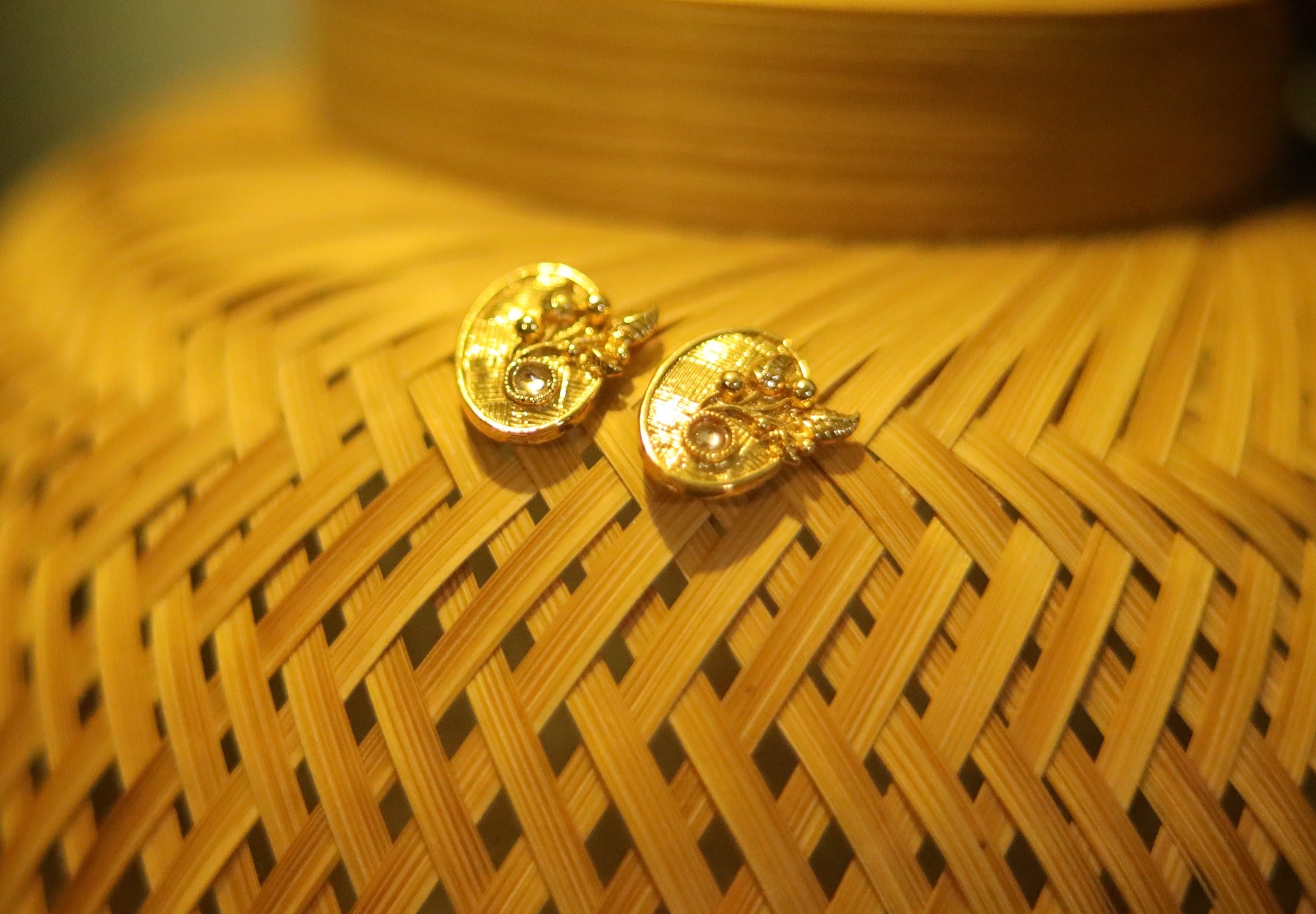 Gold Glam Leaf Earrings