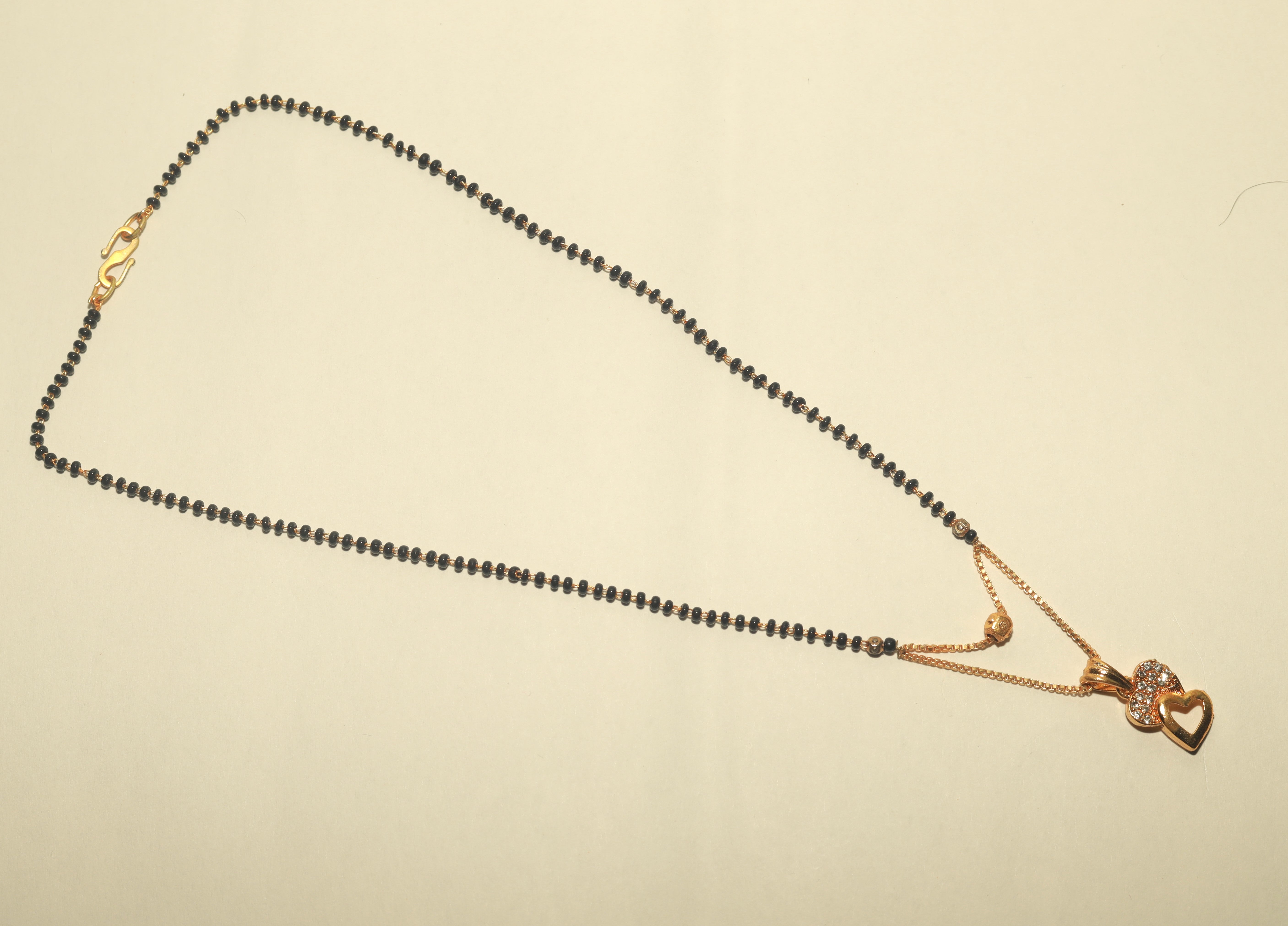 Gold Plated Heart Shaped American Diamond Mangalsutra For Women