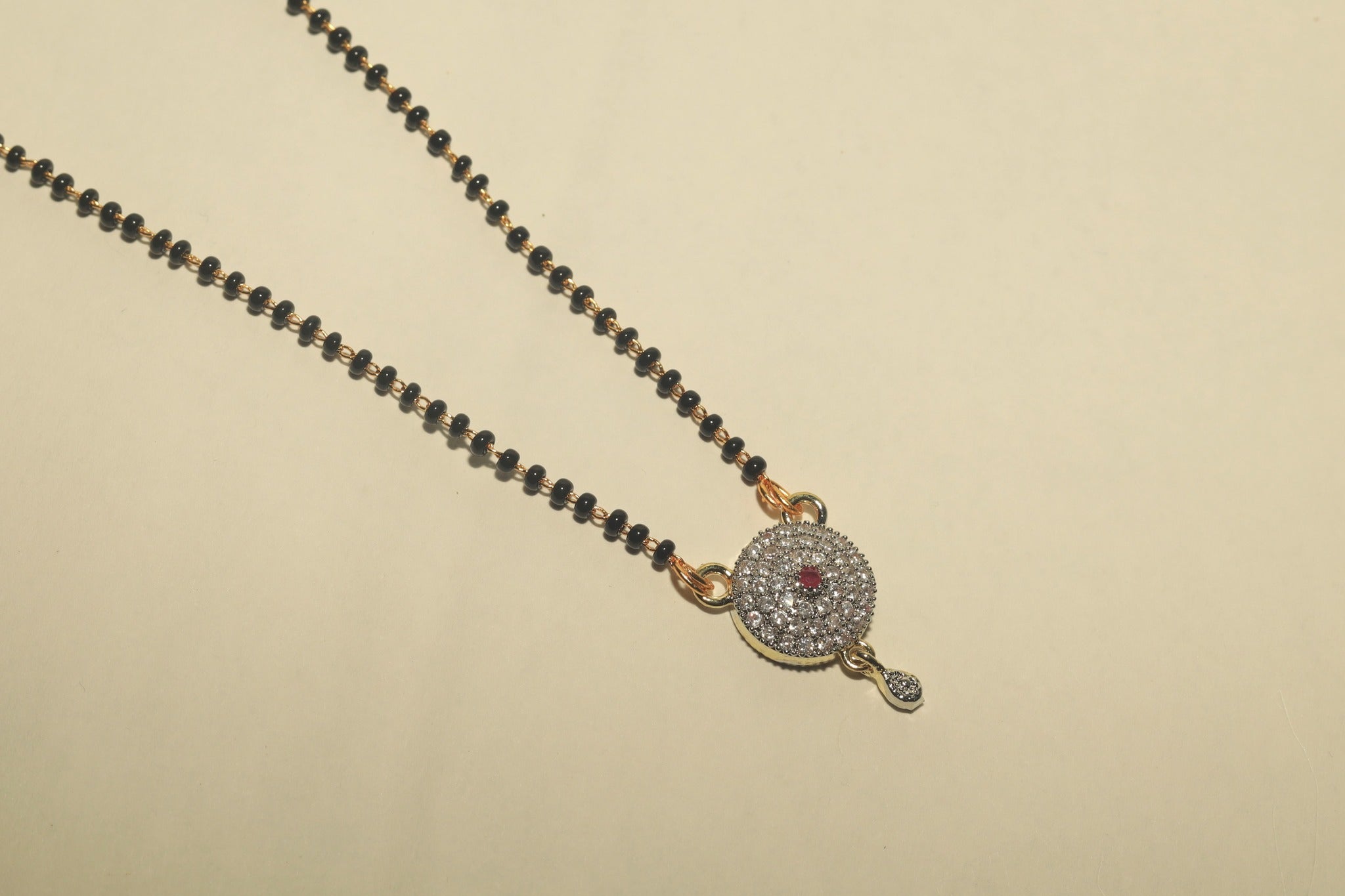 Traditional Gold Plated American Diamond Wati Mangalsutra For Women