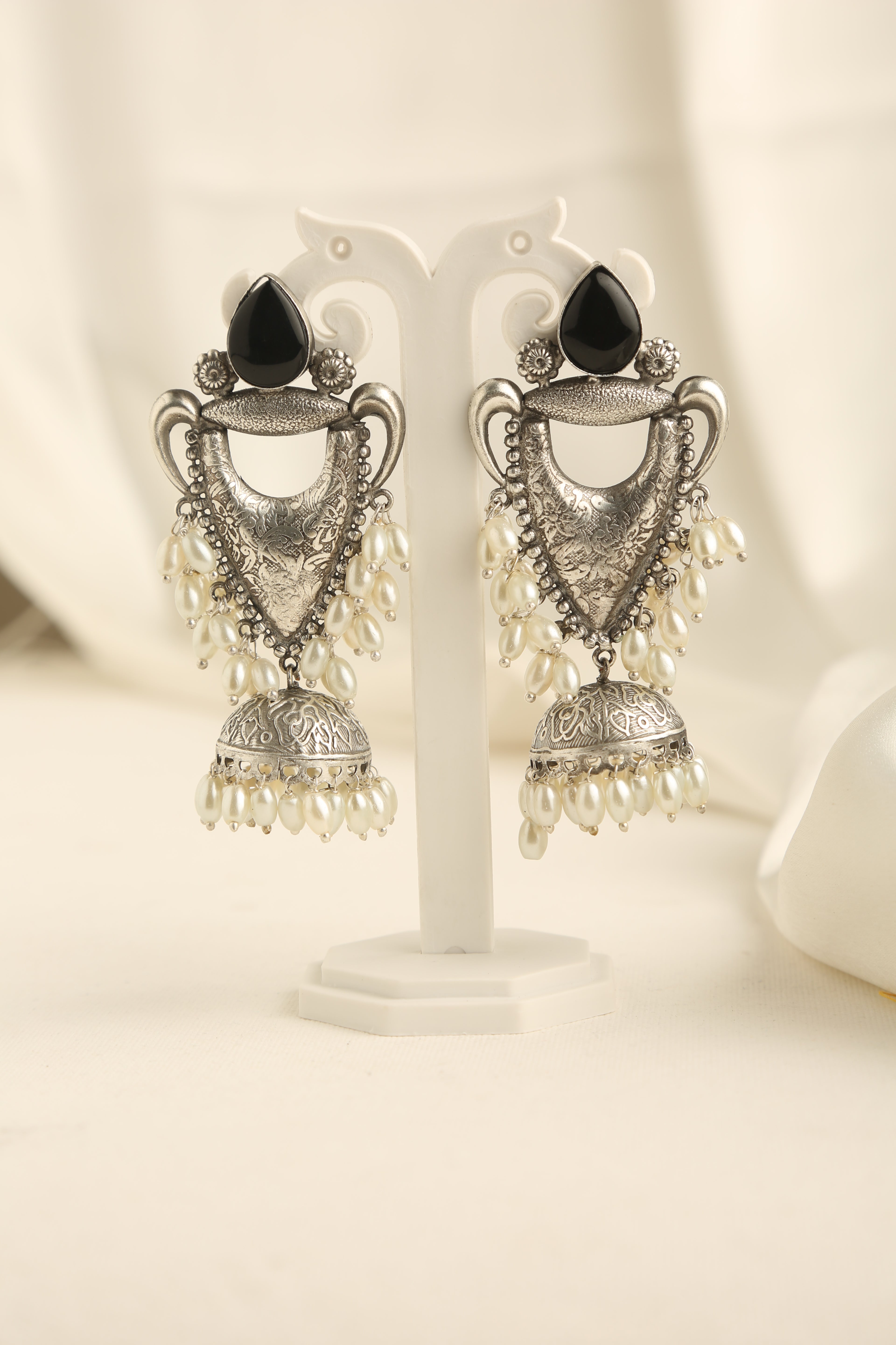 Stylish Silver Plated Oxidised Earrings for Women