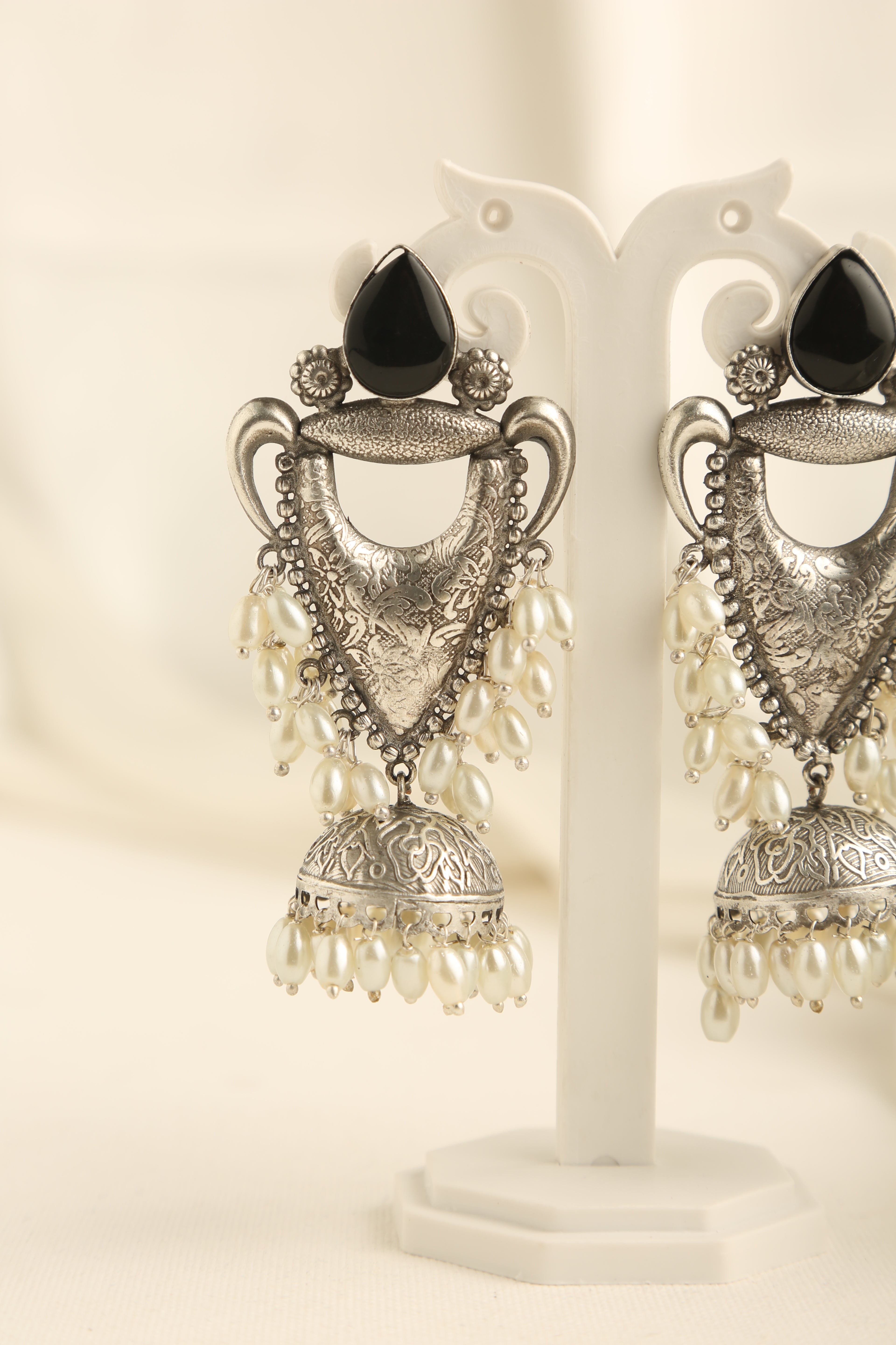 Stylish Silver Plated Oxidised Earrings for Women