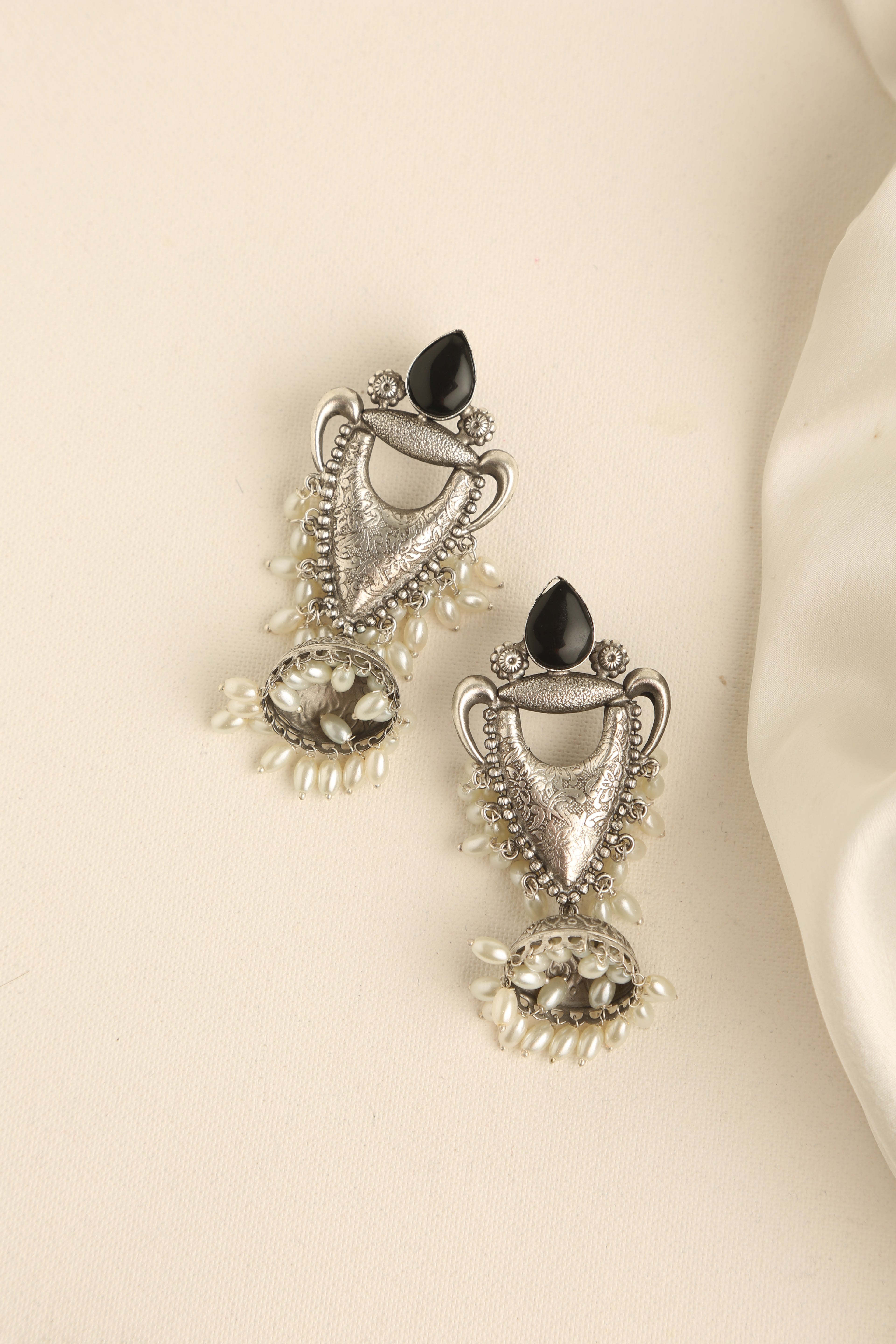 Stylish Silver Plated Oxidised Earrings for Women
