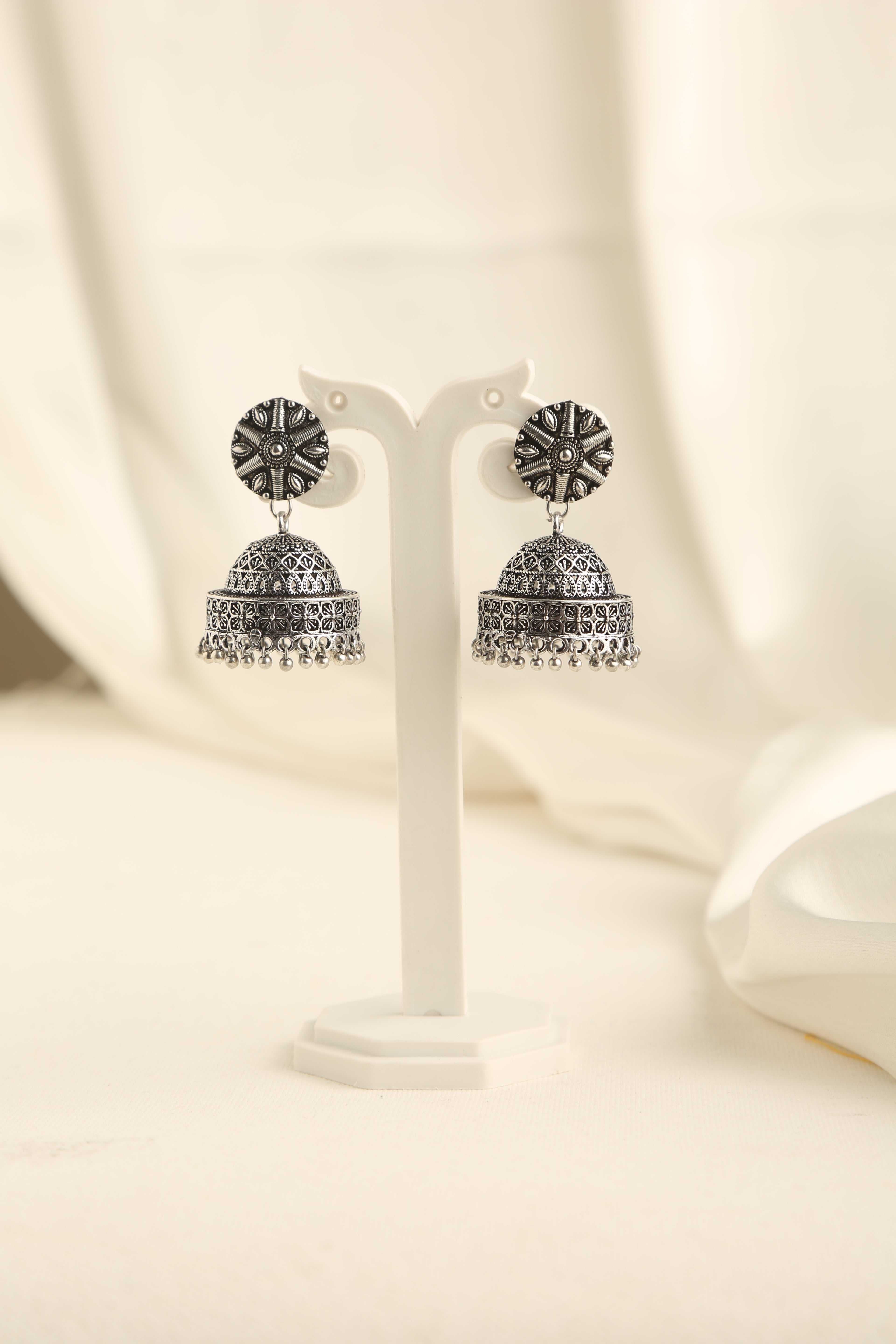 Silver Plated Oxidised Earrings for Women