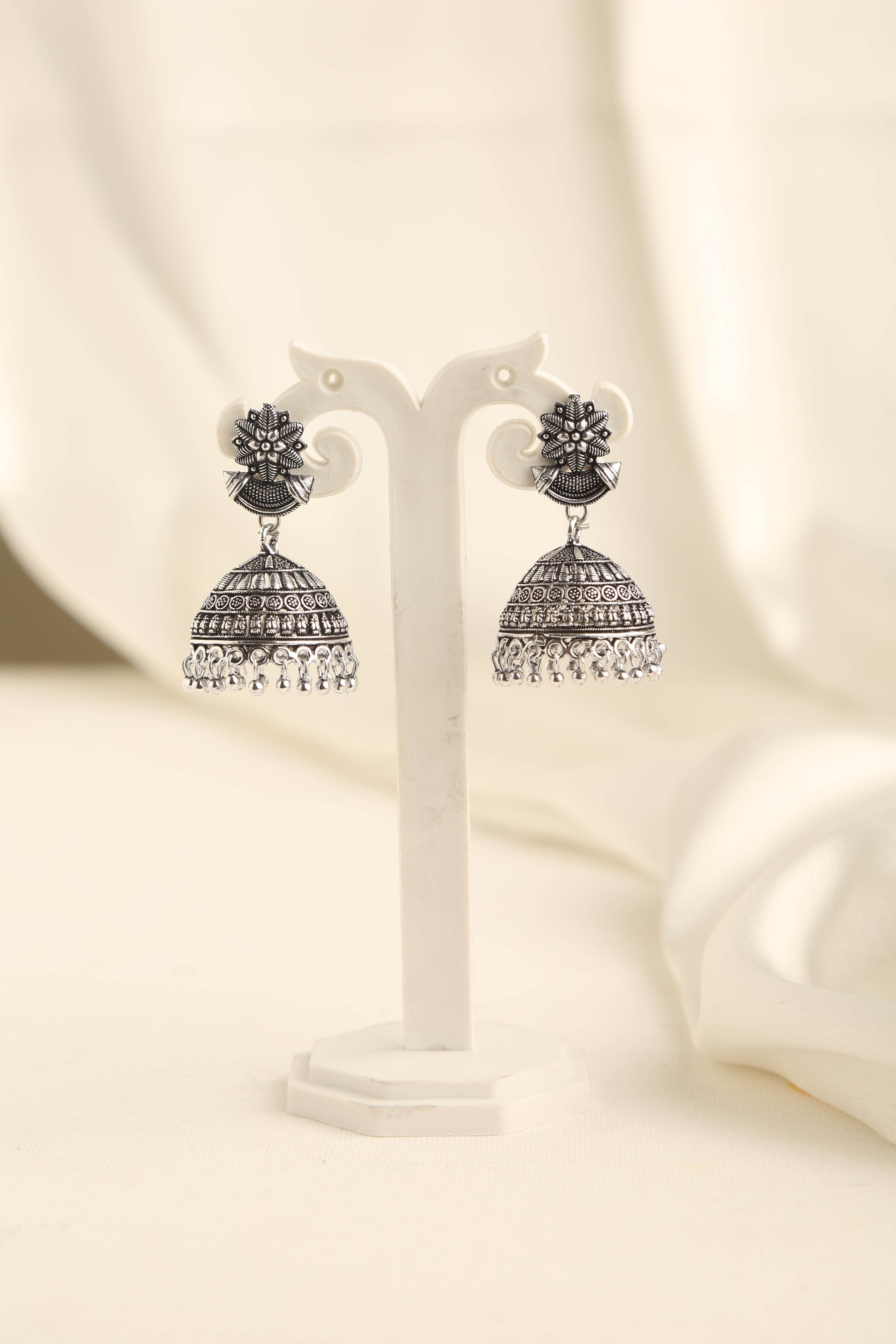 Elegant Silver Plated Oxidised Earrings for Women