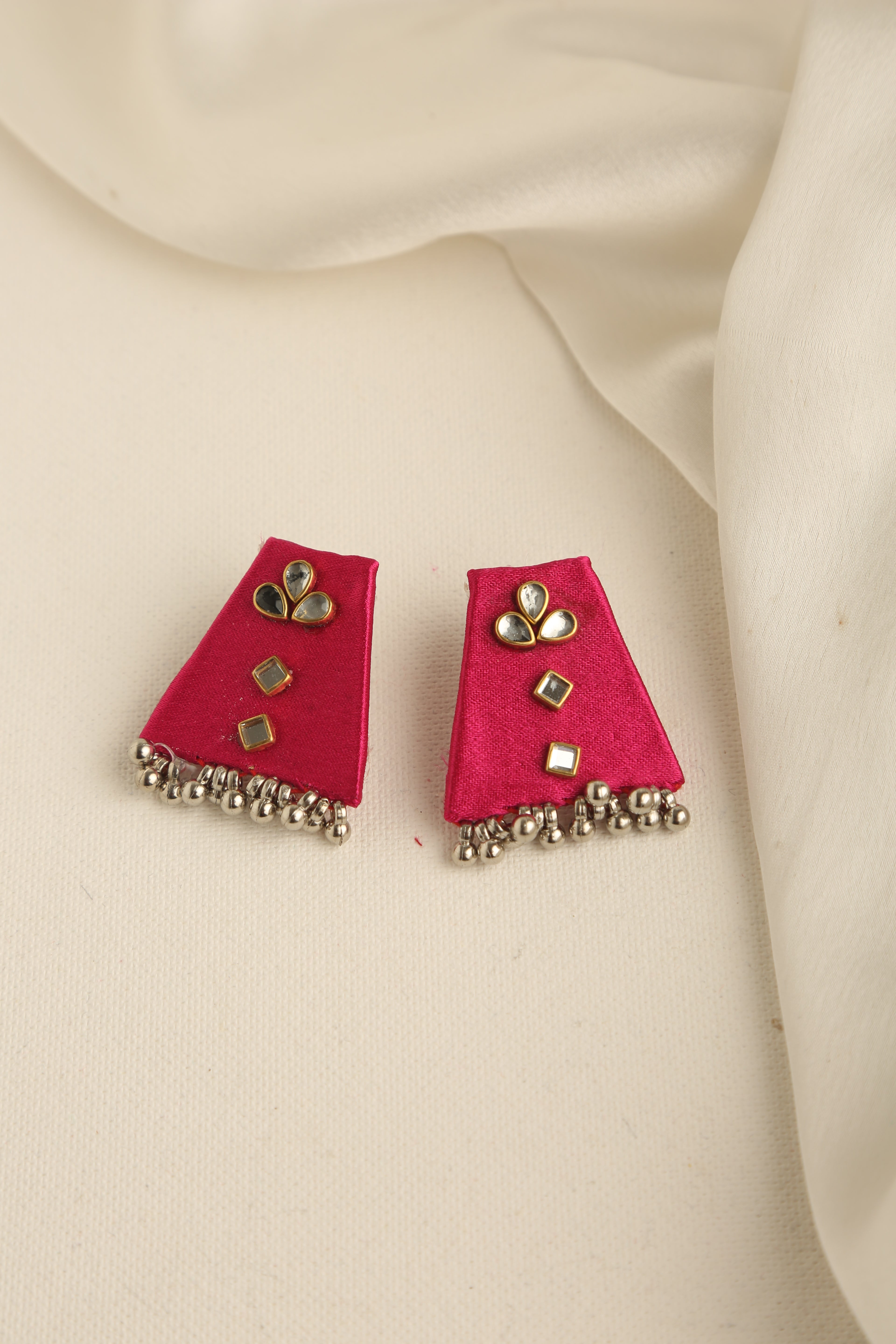 Handmade Minimal Fabric Earrings for Women