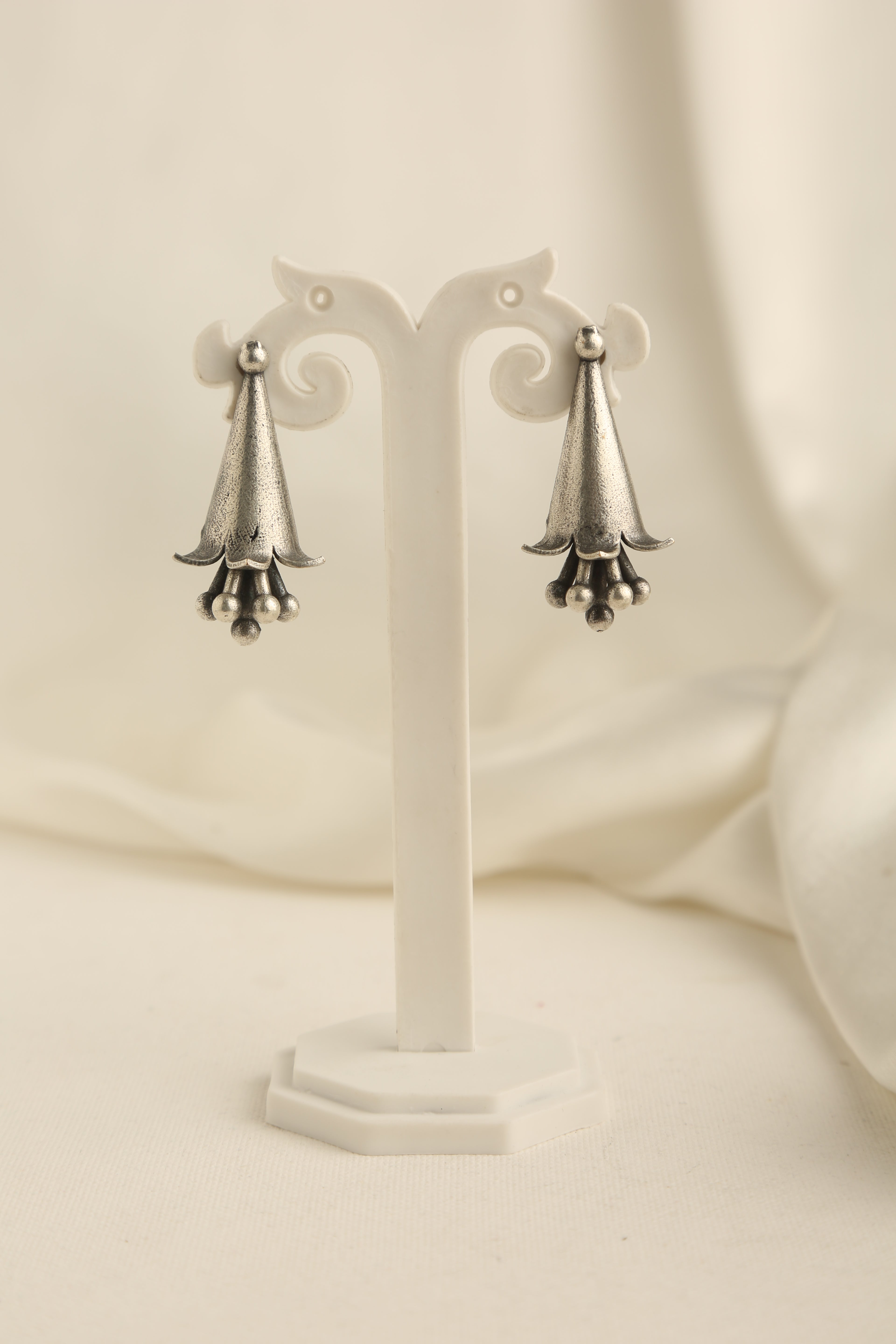Silver Oxidised Dangler Earrings for Women