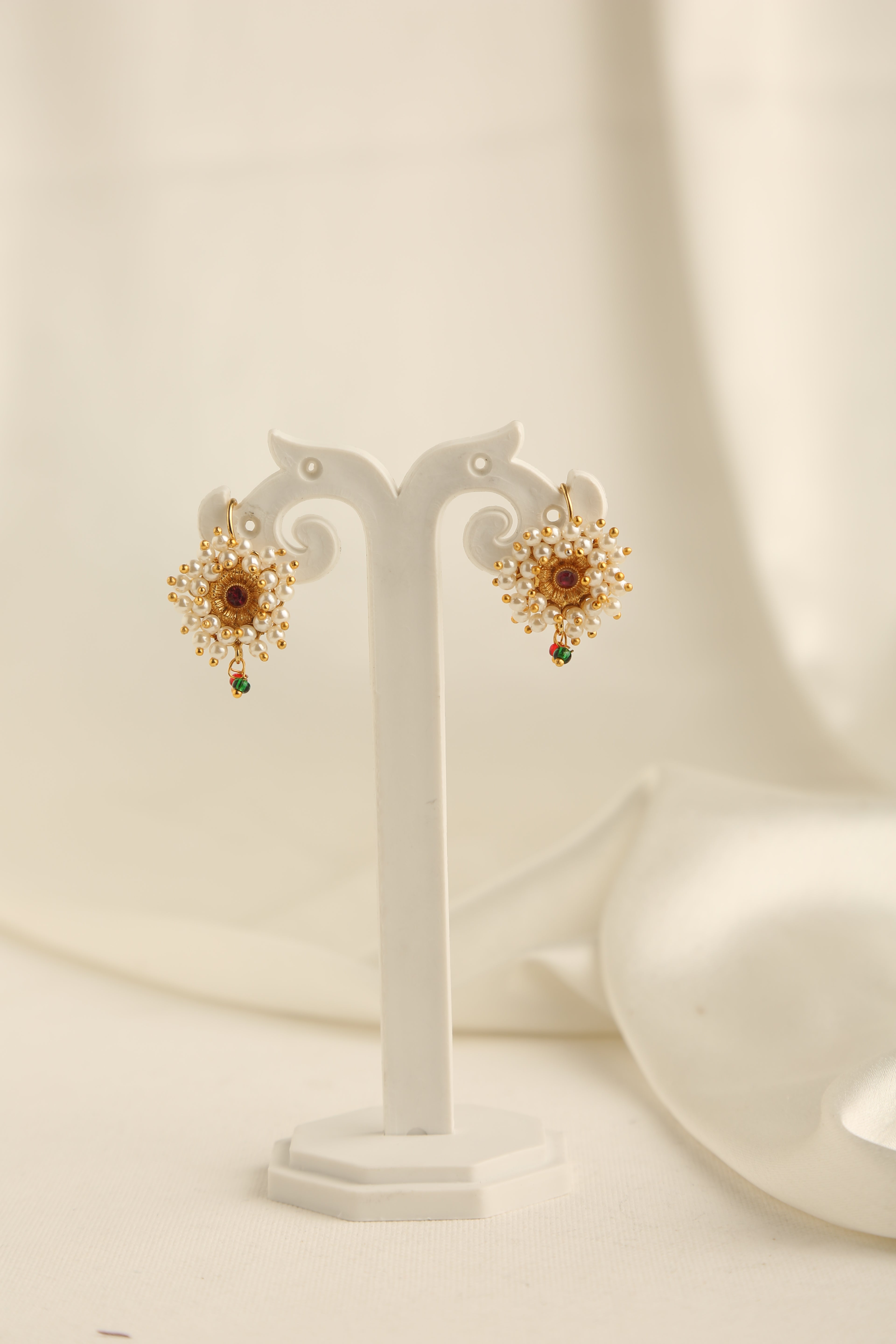 Gold Plated Stone Studded Bugadi Earrings for Women