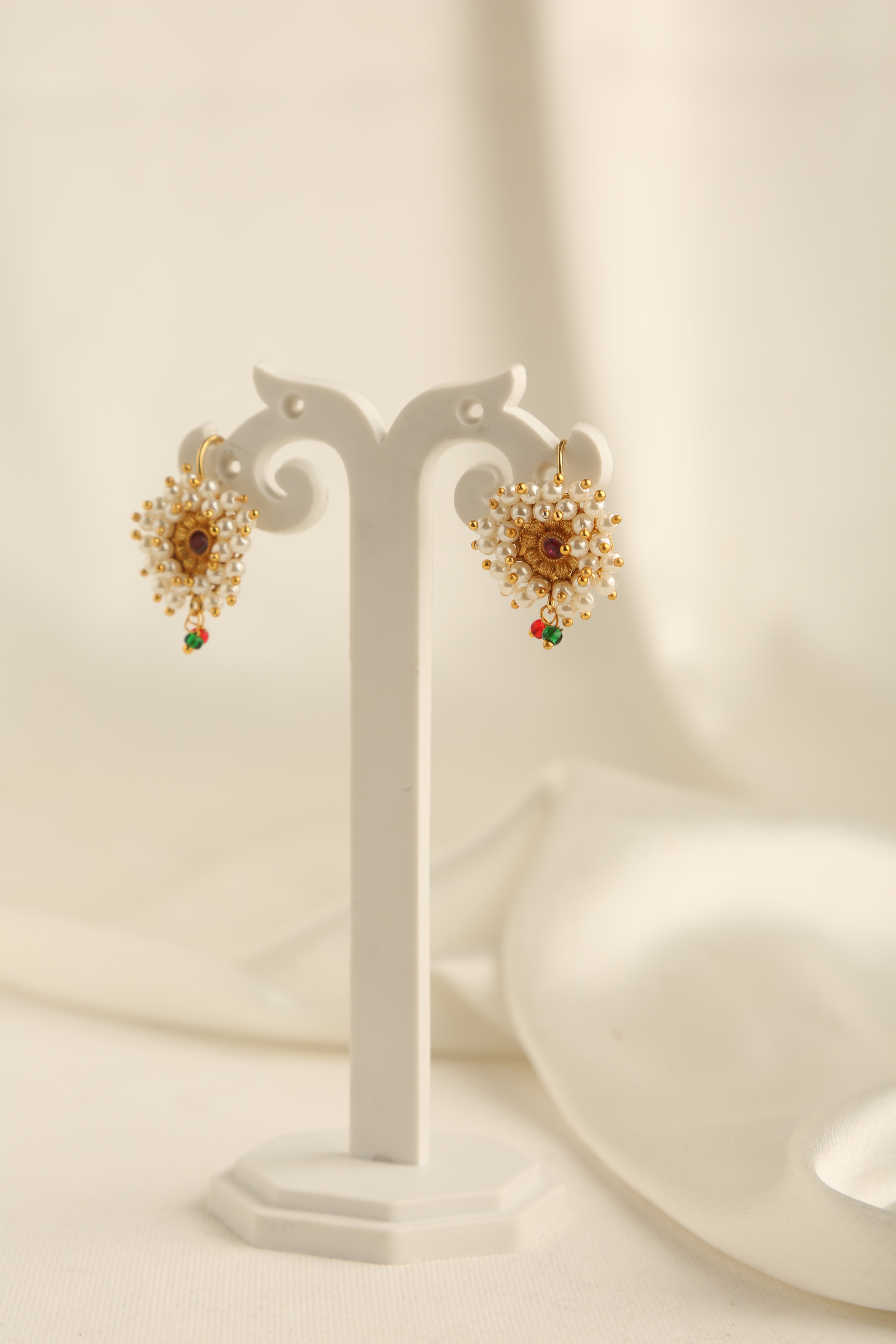 Gold Plated Stone Studded Bugadi Earrings for Women