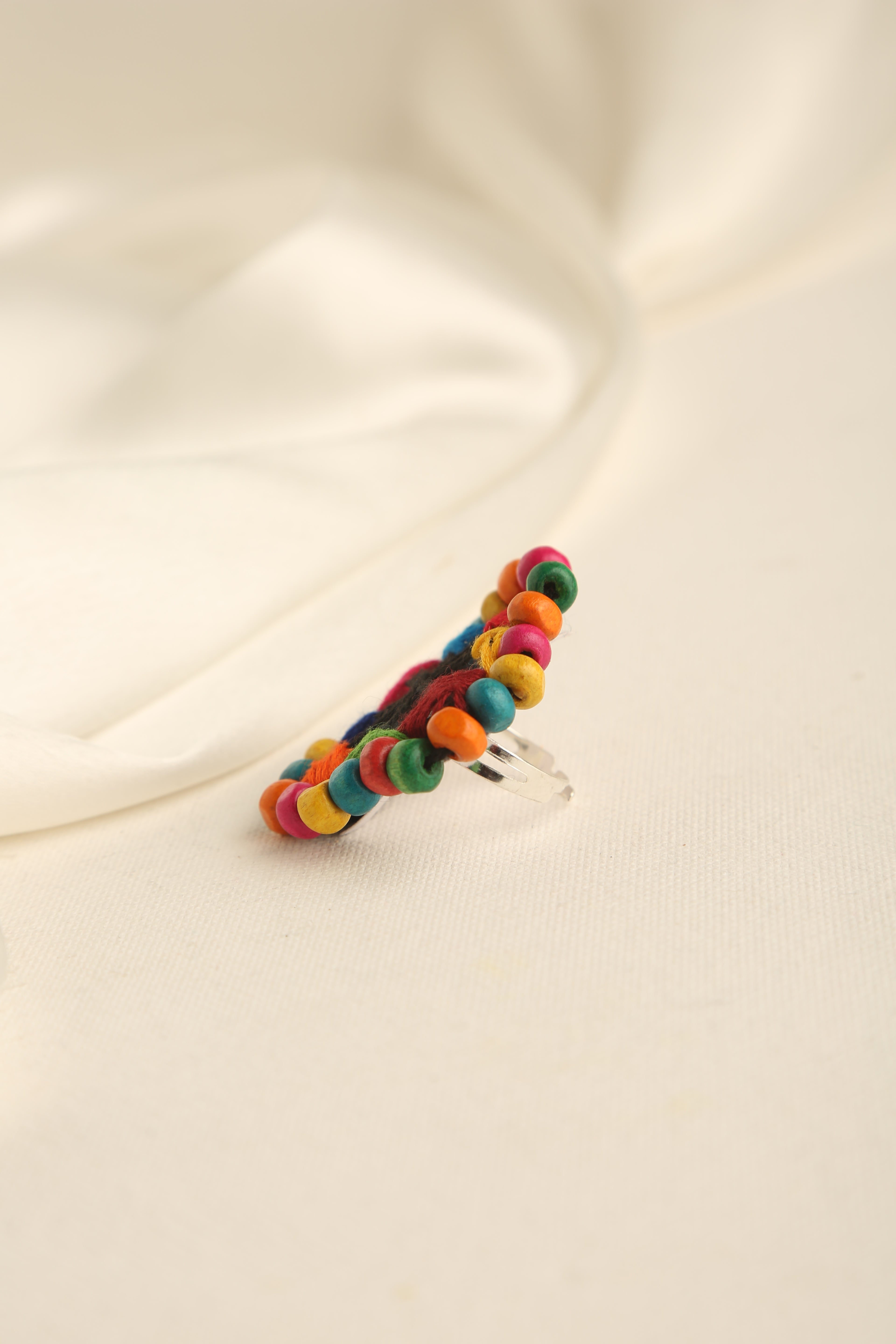 Handmade Glass Braid Design Ring for Women