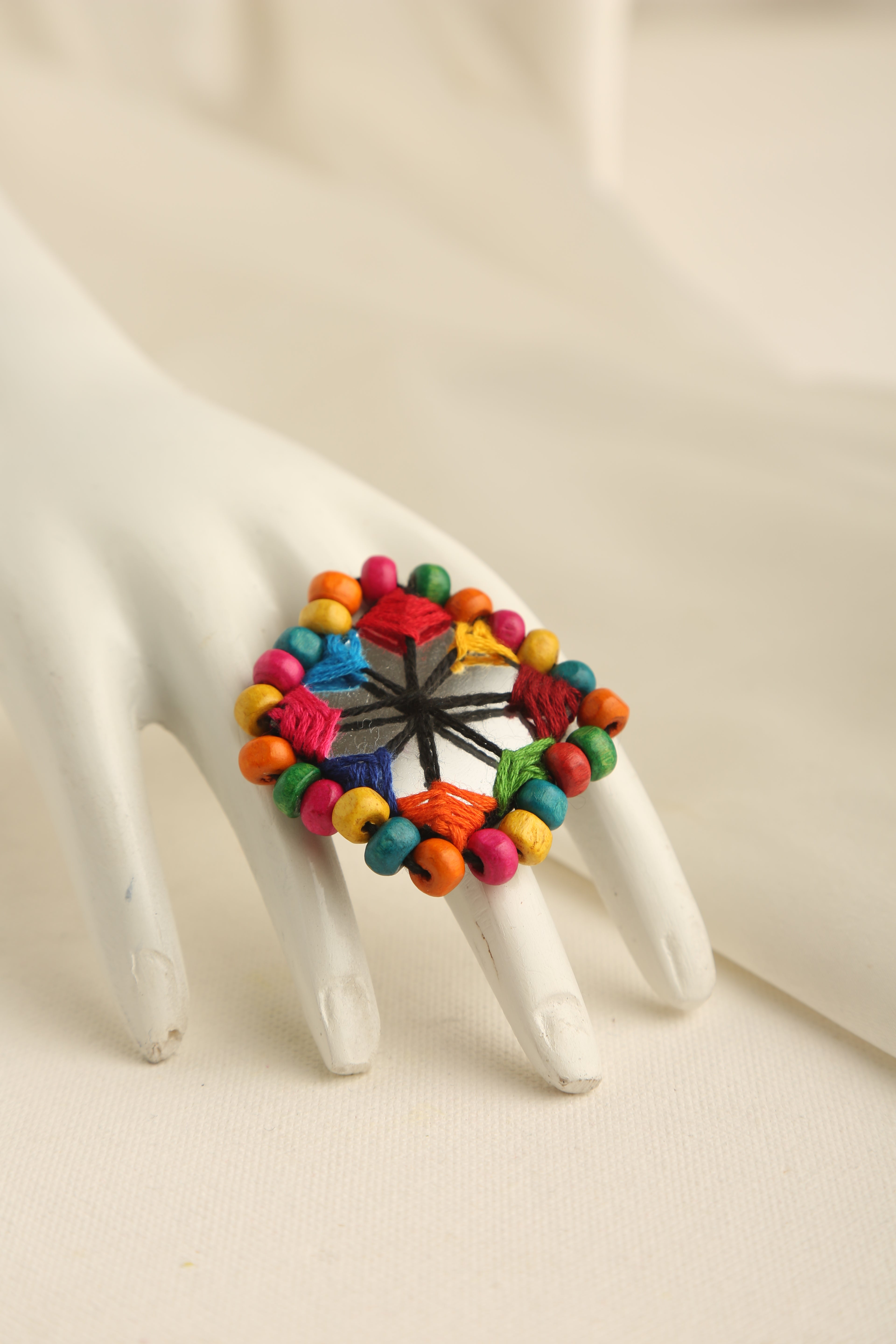 Handmade Glass Braid Design Ring for Women