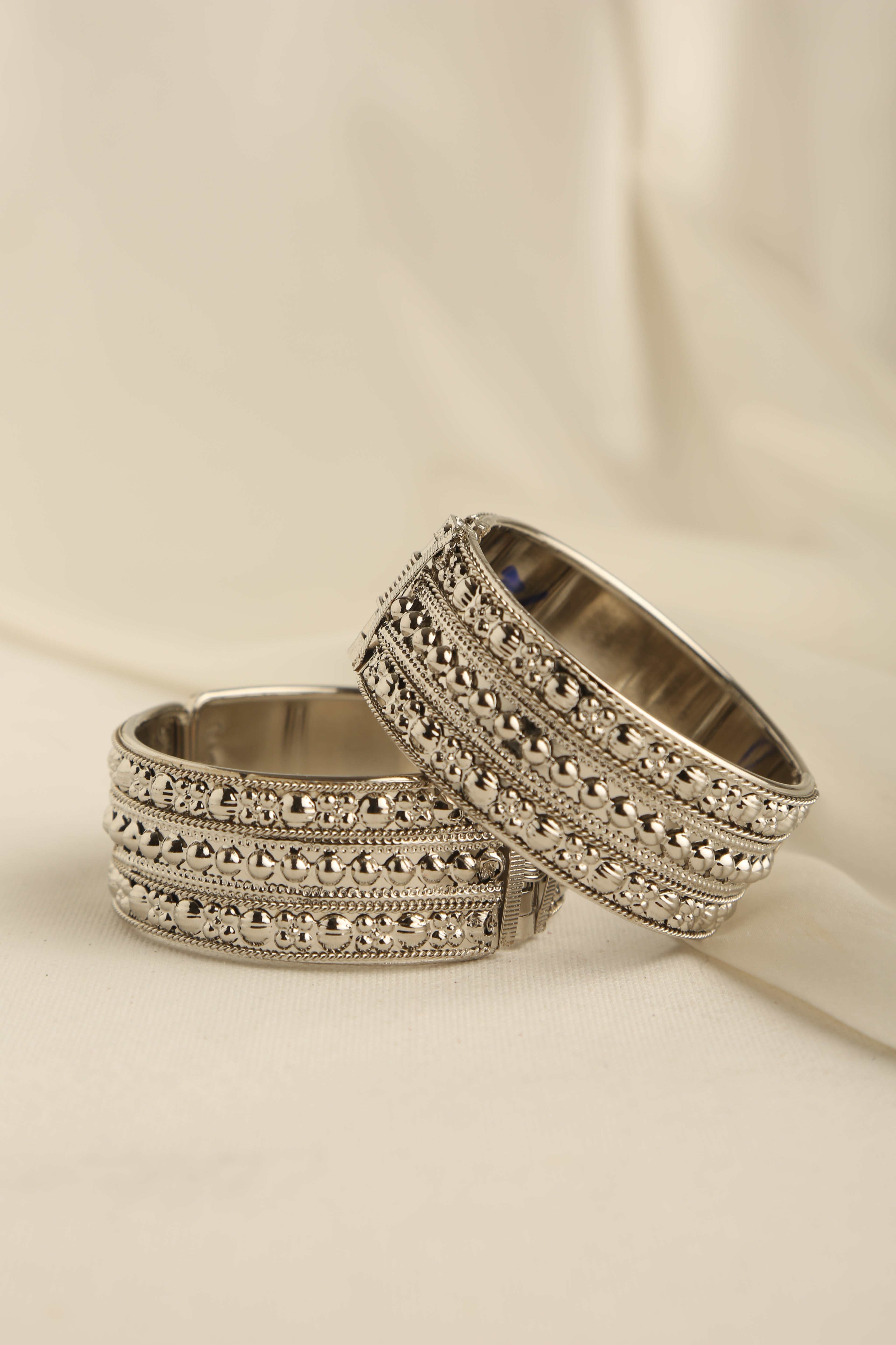 Silver Plated Oxidised Kada Bracelet for Women