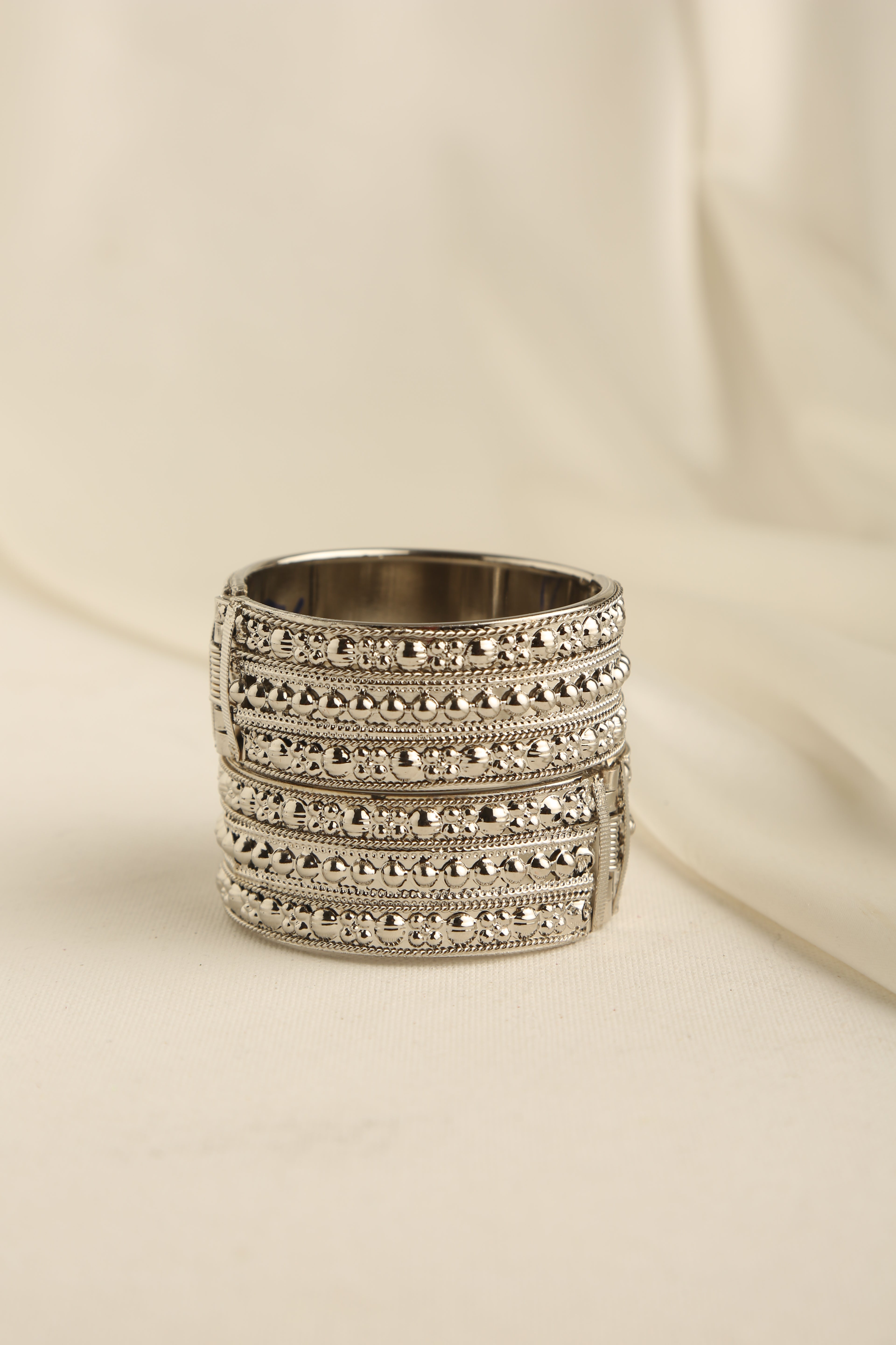 Silver Plated Oxidised Kada Bracelet for Women