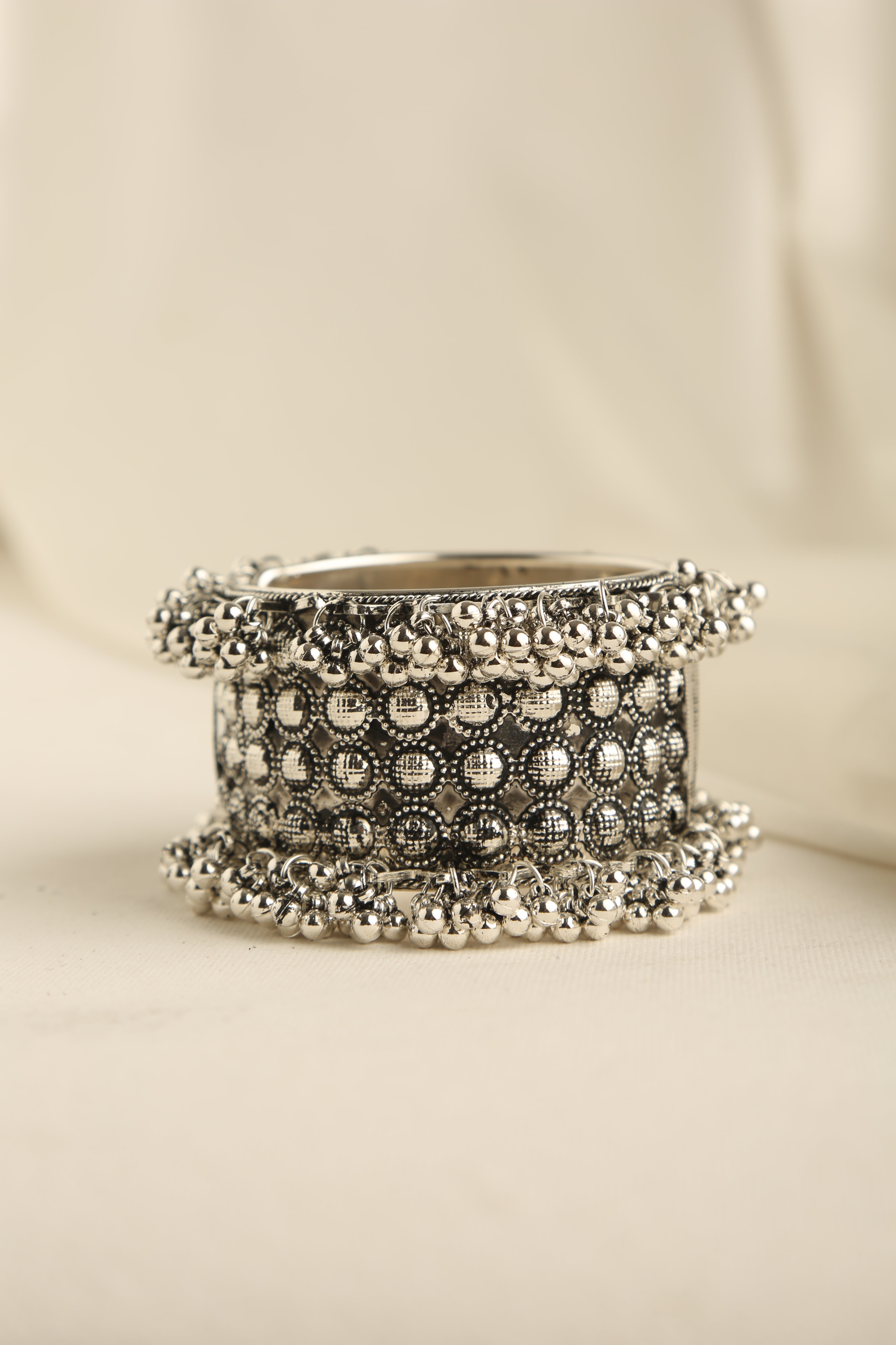 Oxidised Silver-Plated Kada Bracelet Set of 2