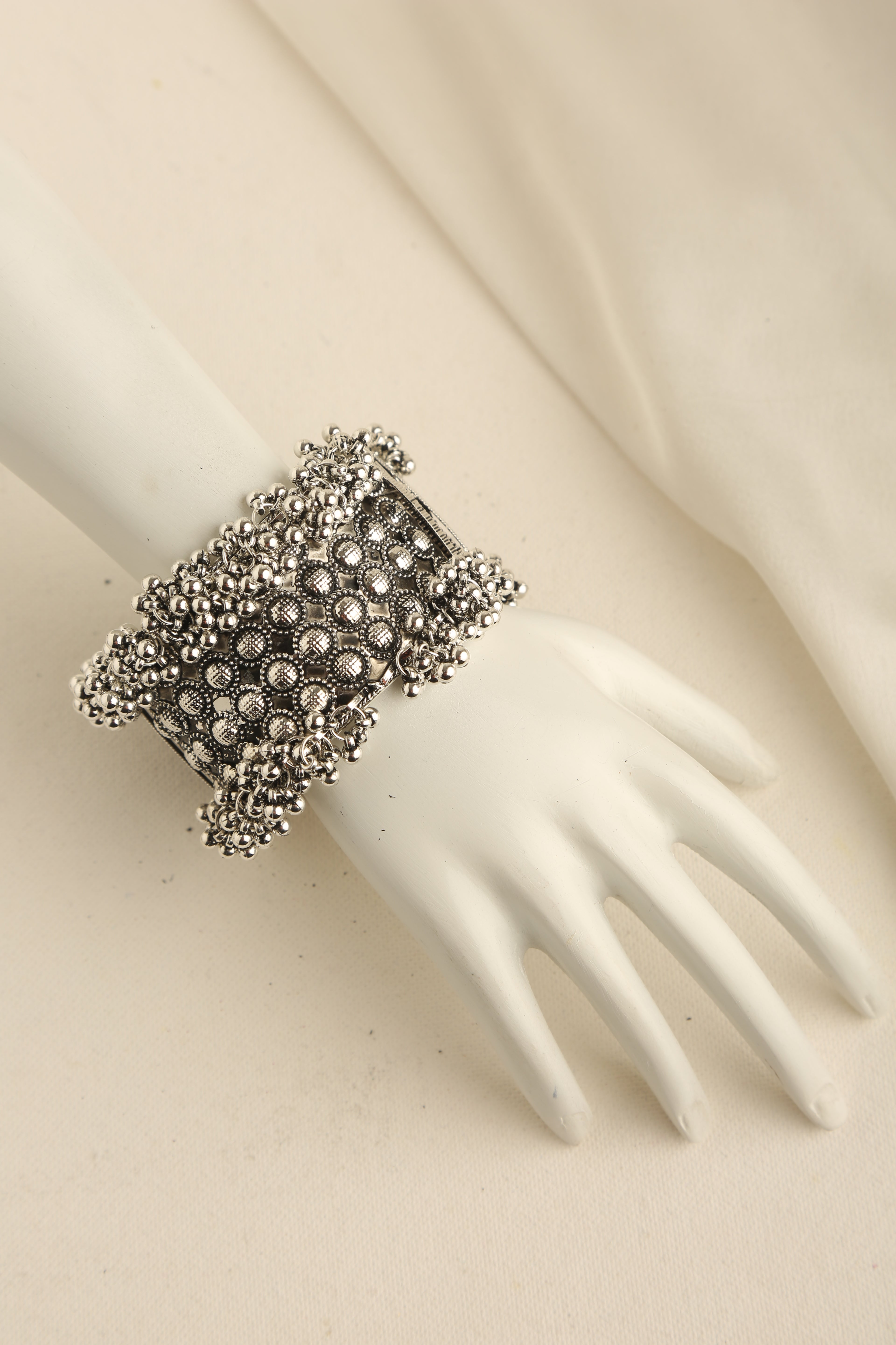 Oxidised Silver-Plated Kada Bracelet Set of 2