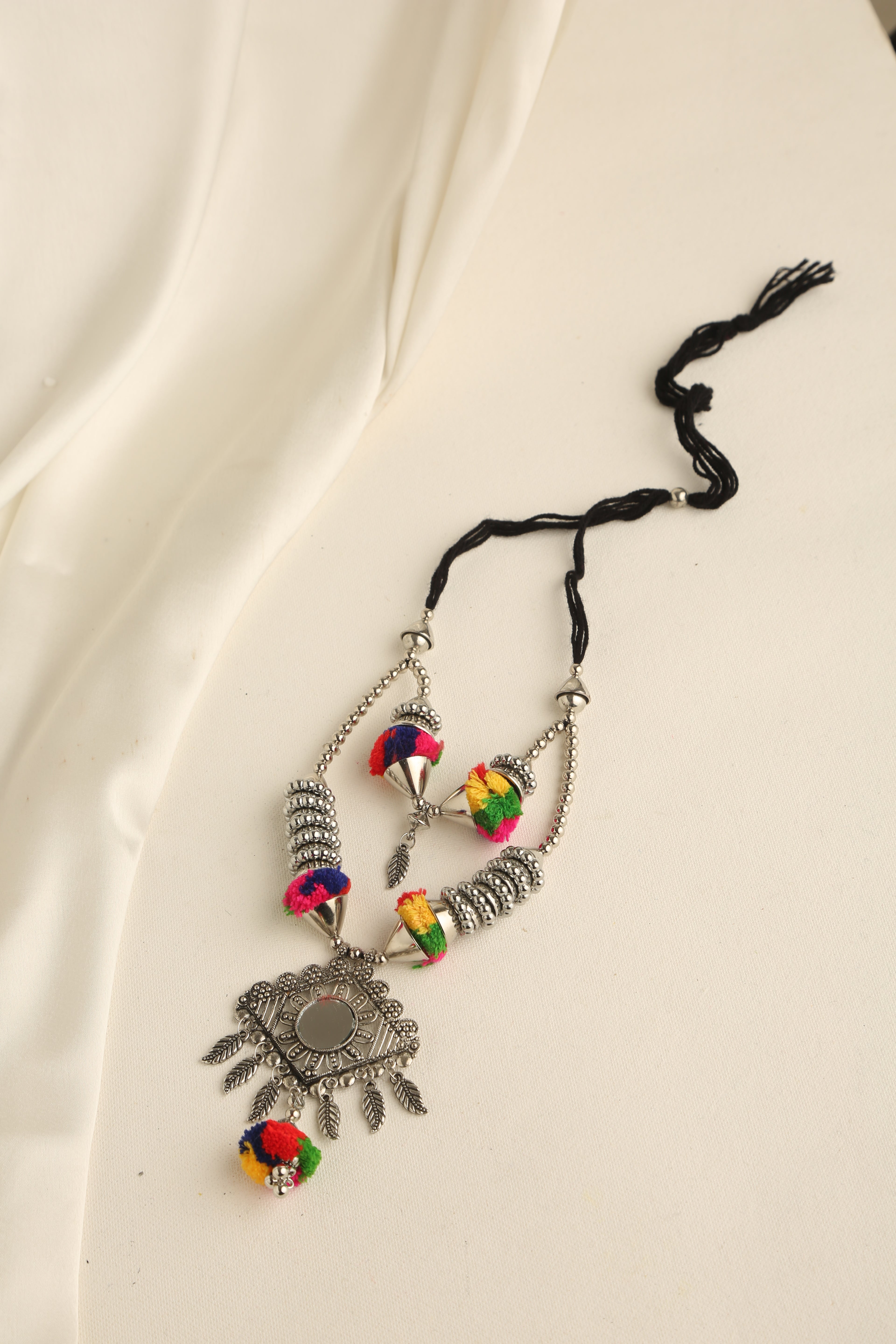 Colorful German Silver Oxidised Necklace Set for Women