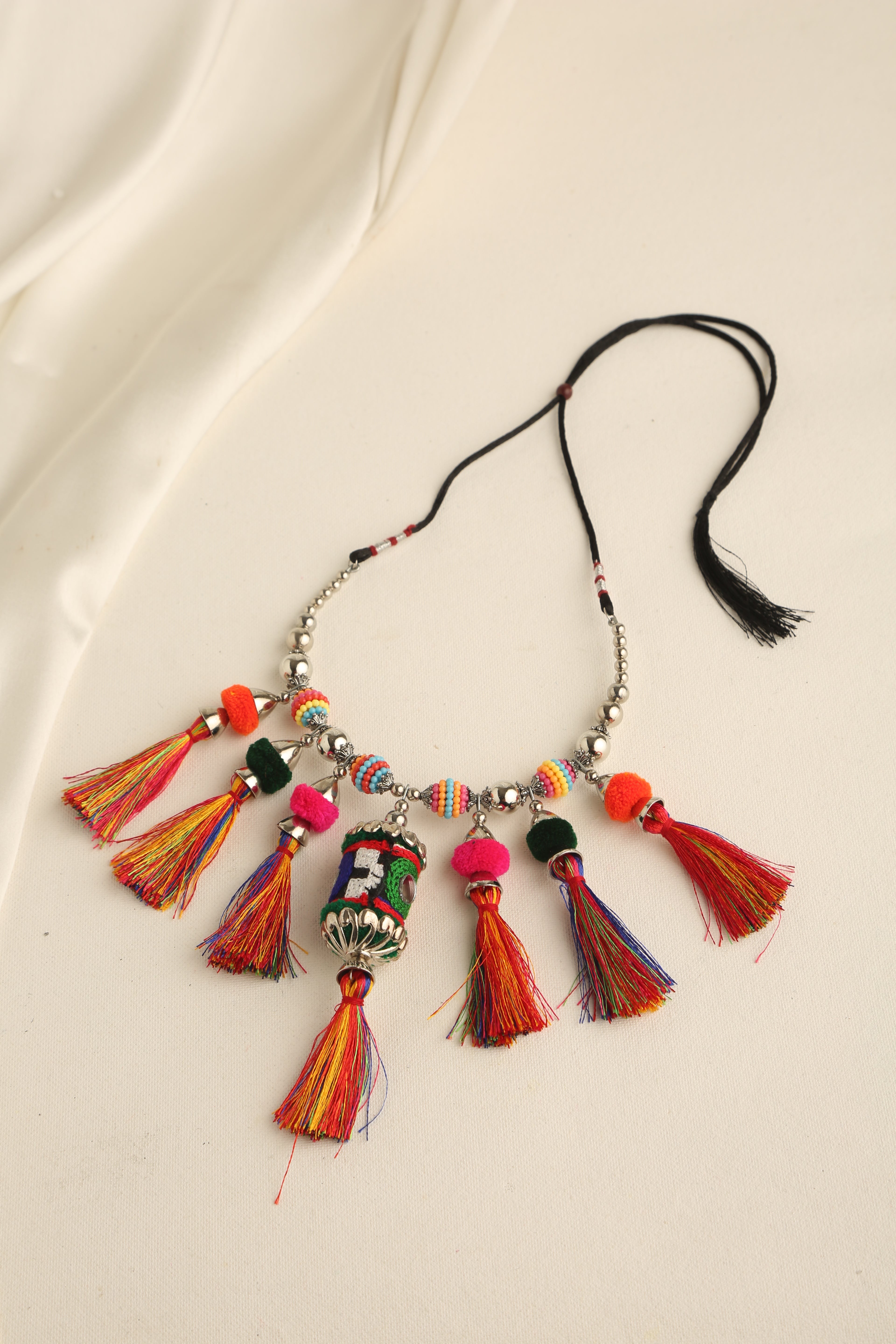 Handmade Multi Colour Woolen Threads Jewellery Set