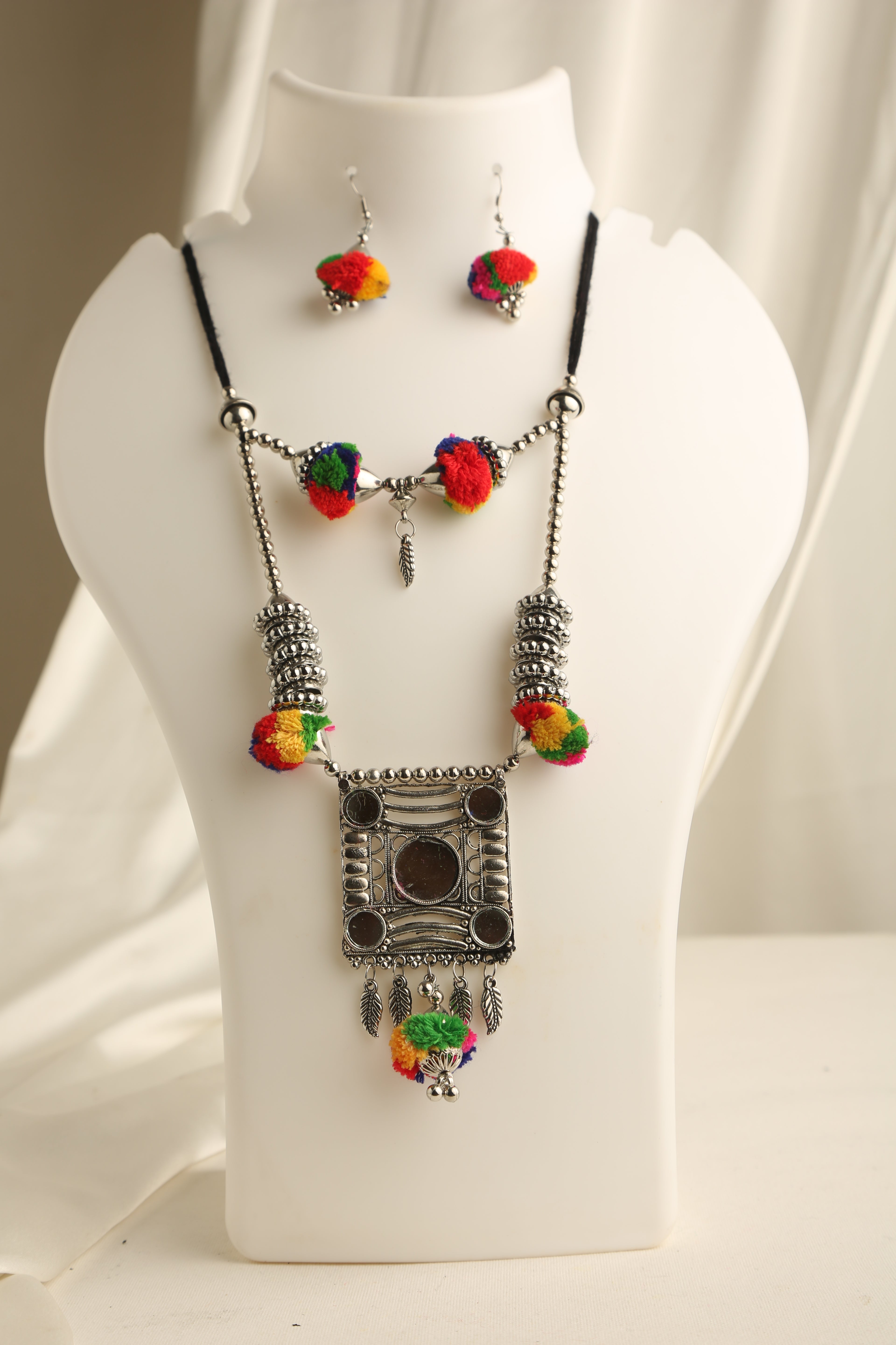 Oxidised Silver Plating Necklace Set for Women