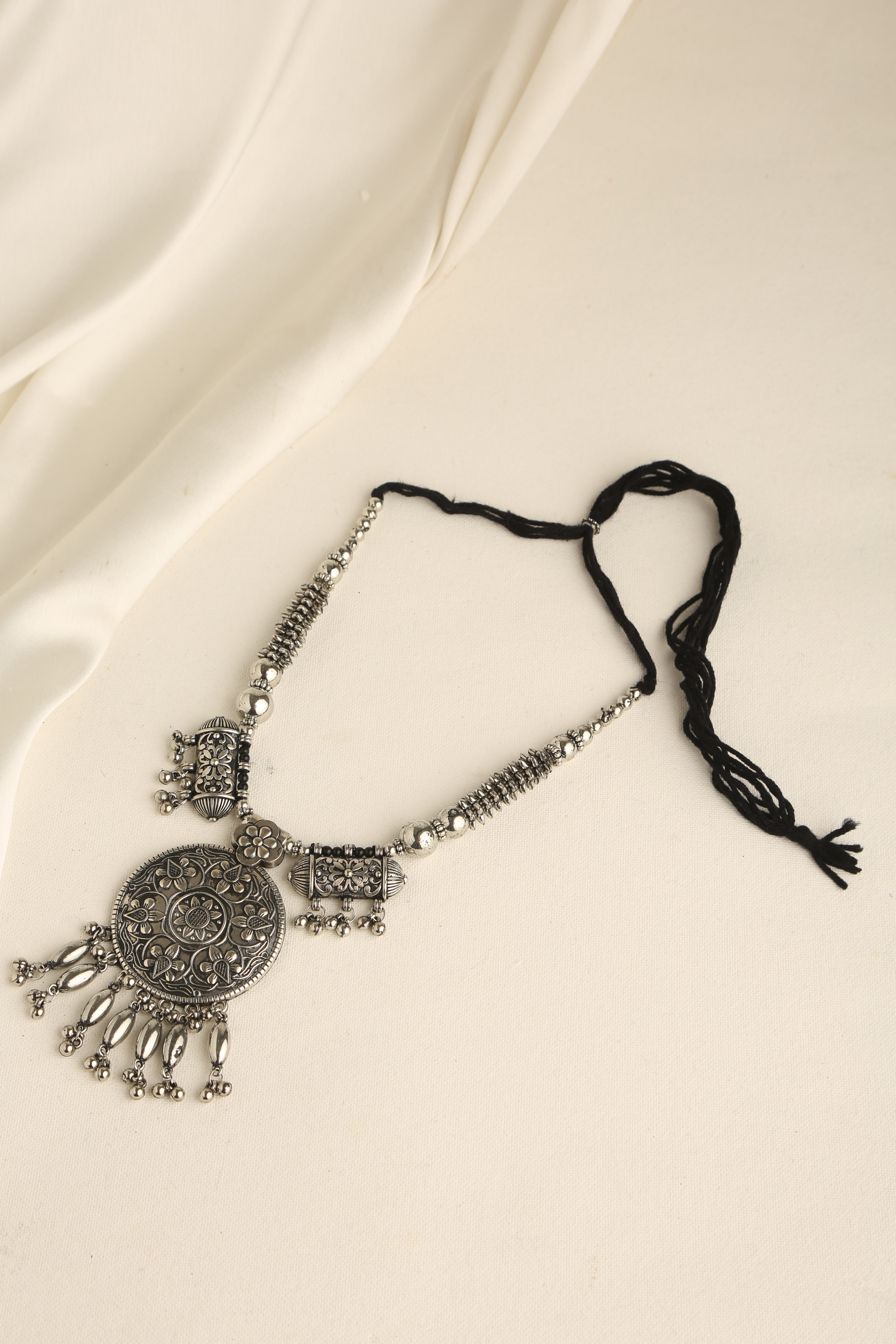 Silver Plated Long Necklace Set for Women