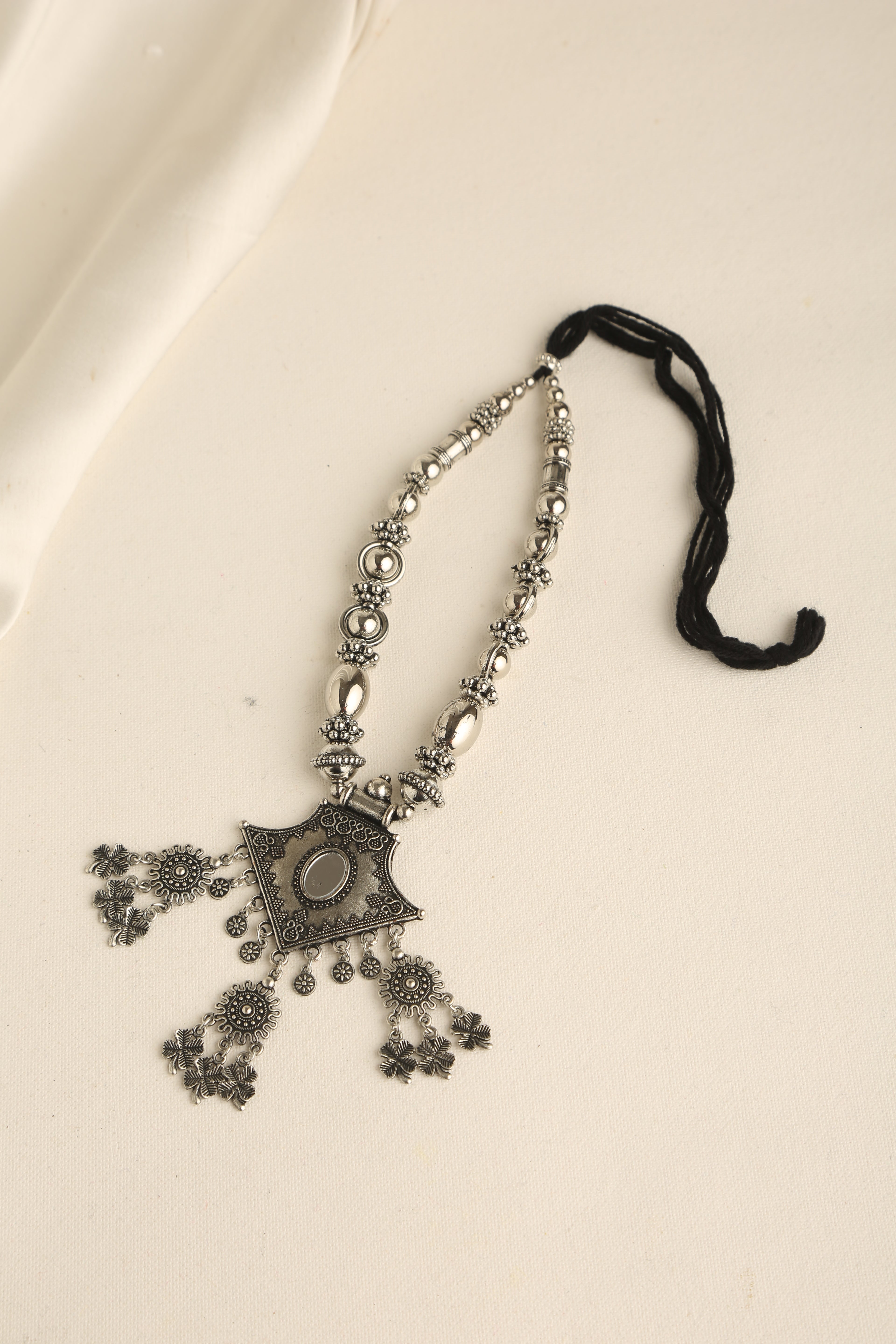Beautifully Oxidised Silver Plating Necklace Set for Women