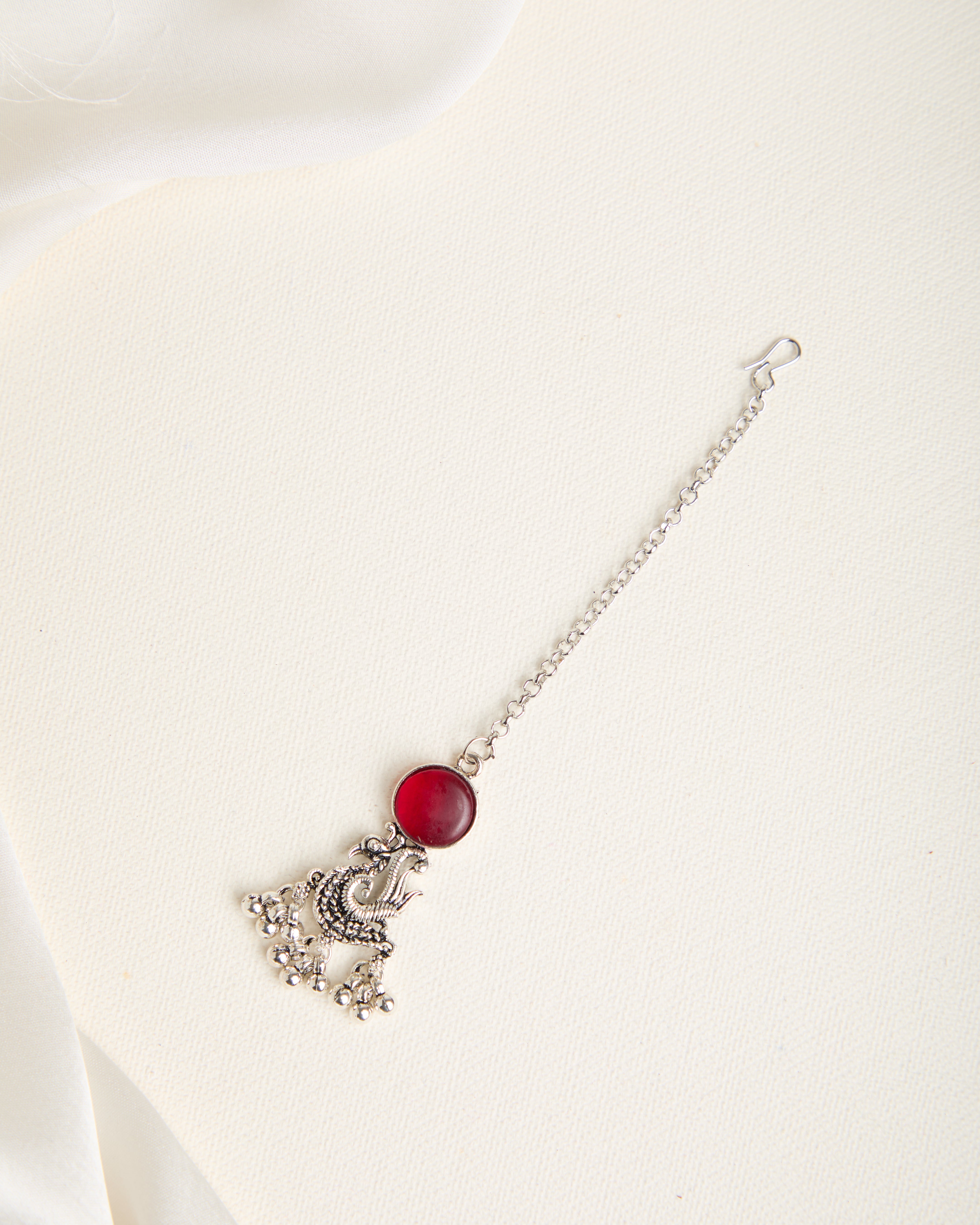 Delicate Zircon Necklace Studded with Firozi Colour Stones