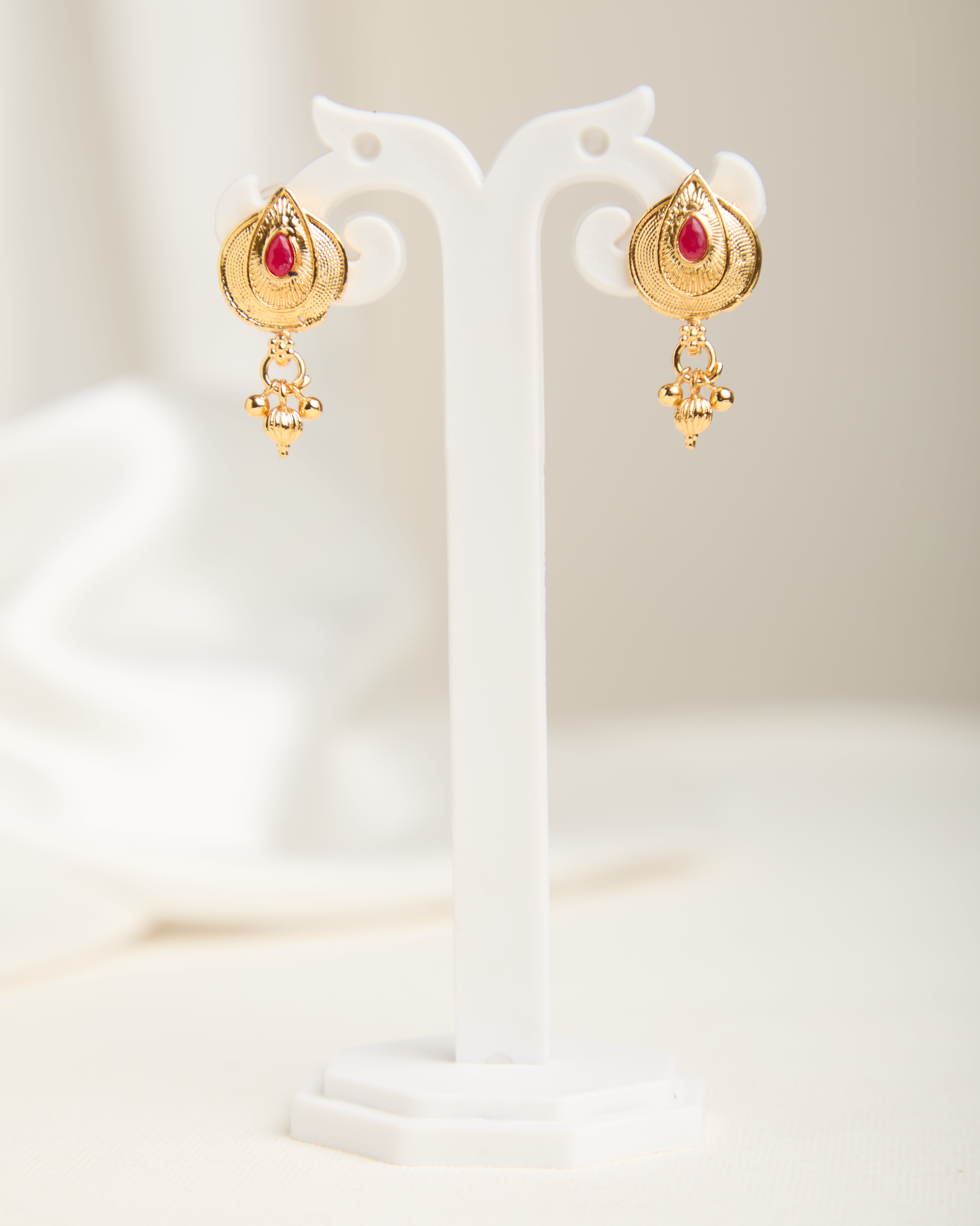 Ethnic Gold Plated Stone Jhumka Mangalsutra Set