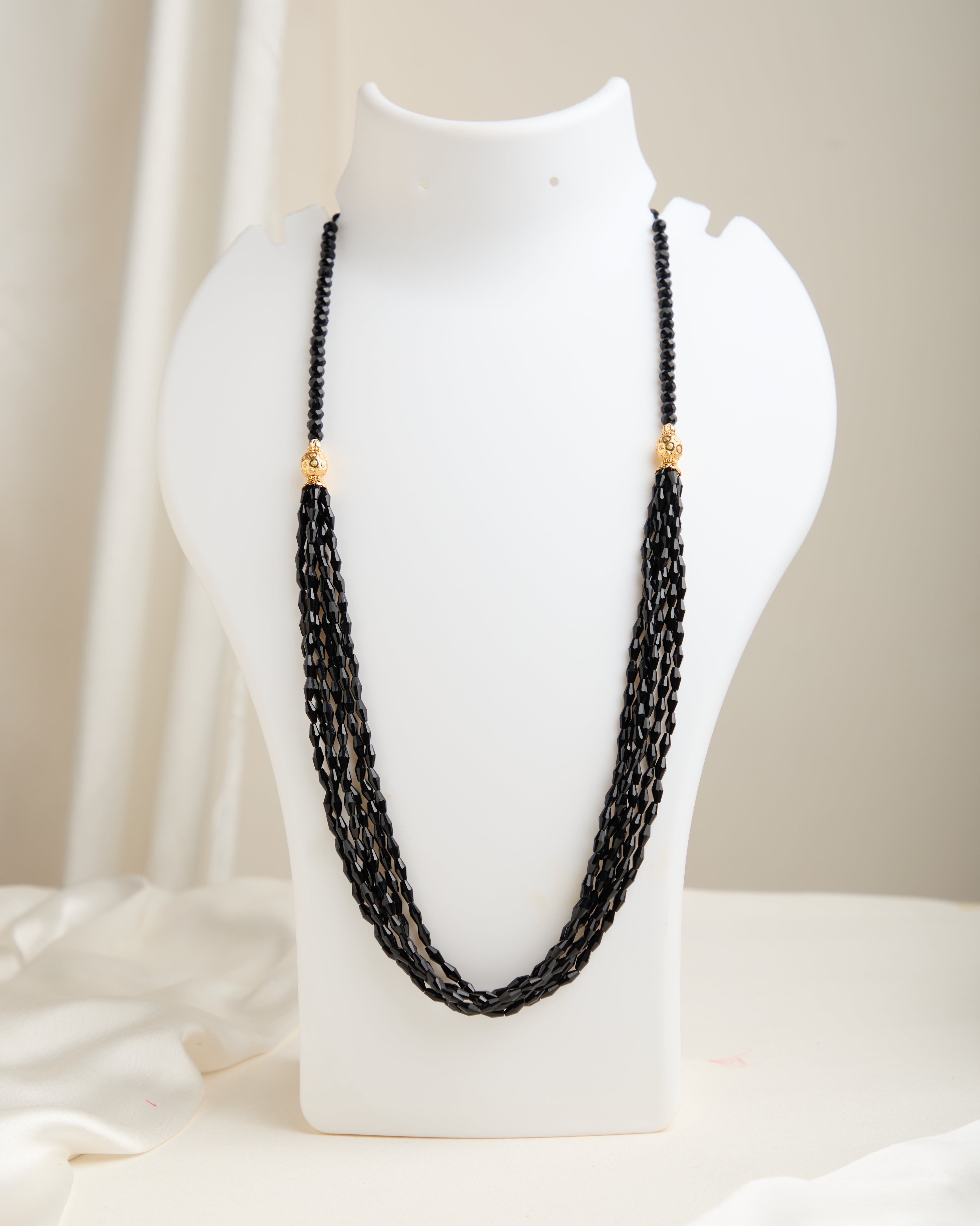 Stylish Multilayer Black Diamond Necklace For Women