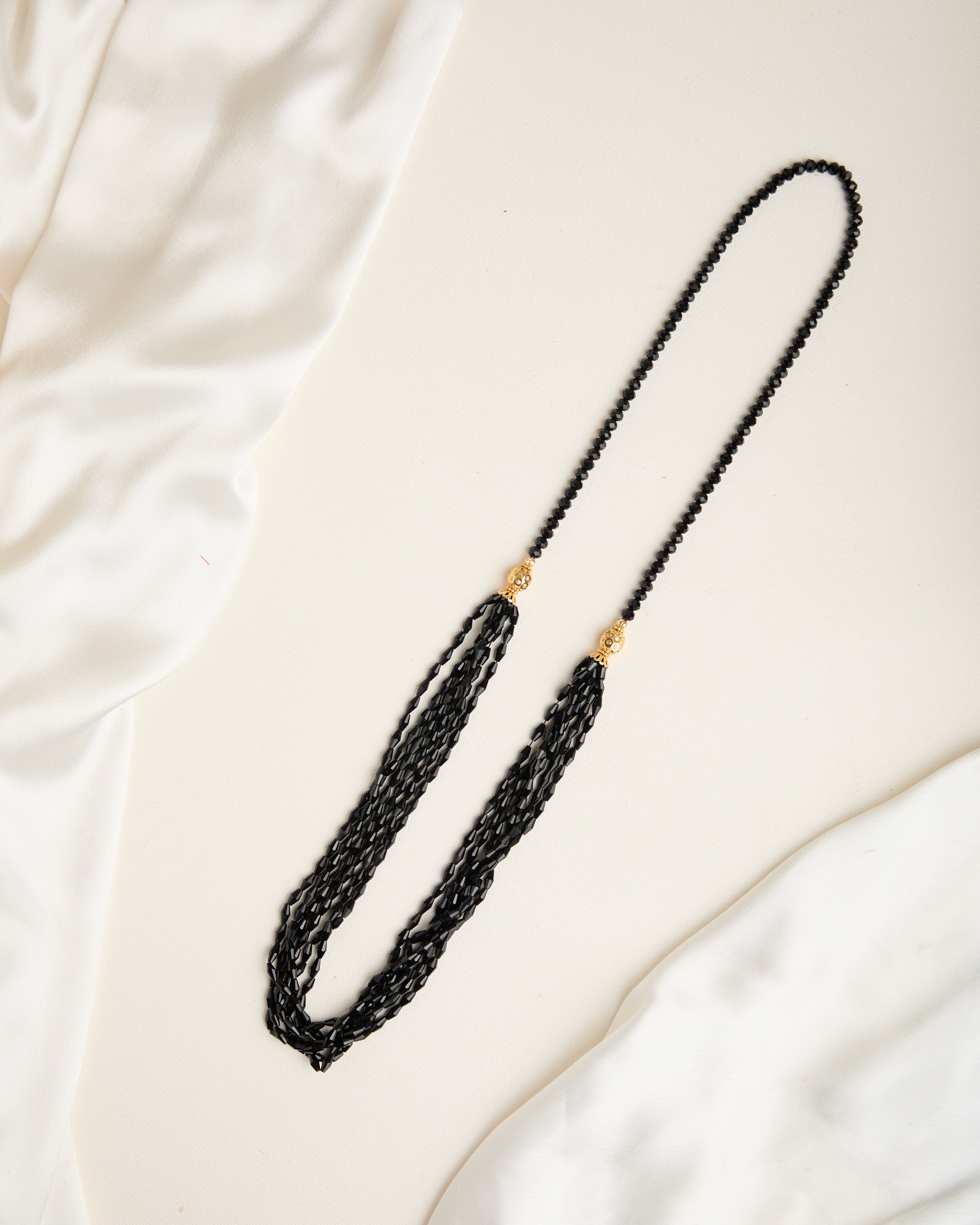 Stylish Multilayer Black Diamond Necklace For Women