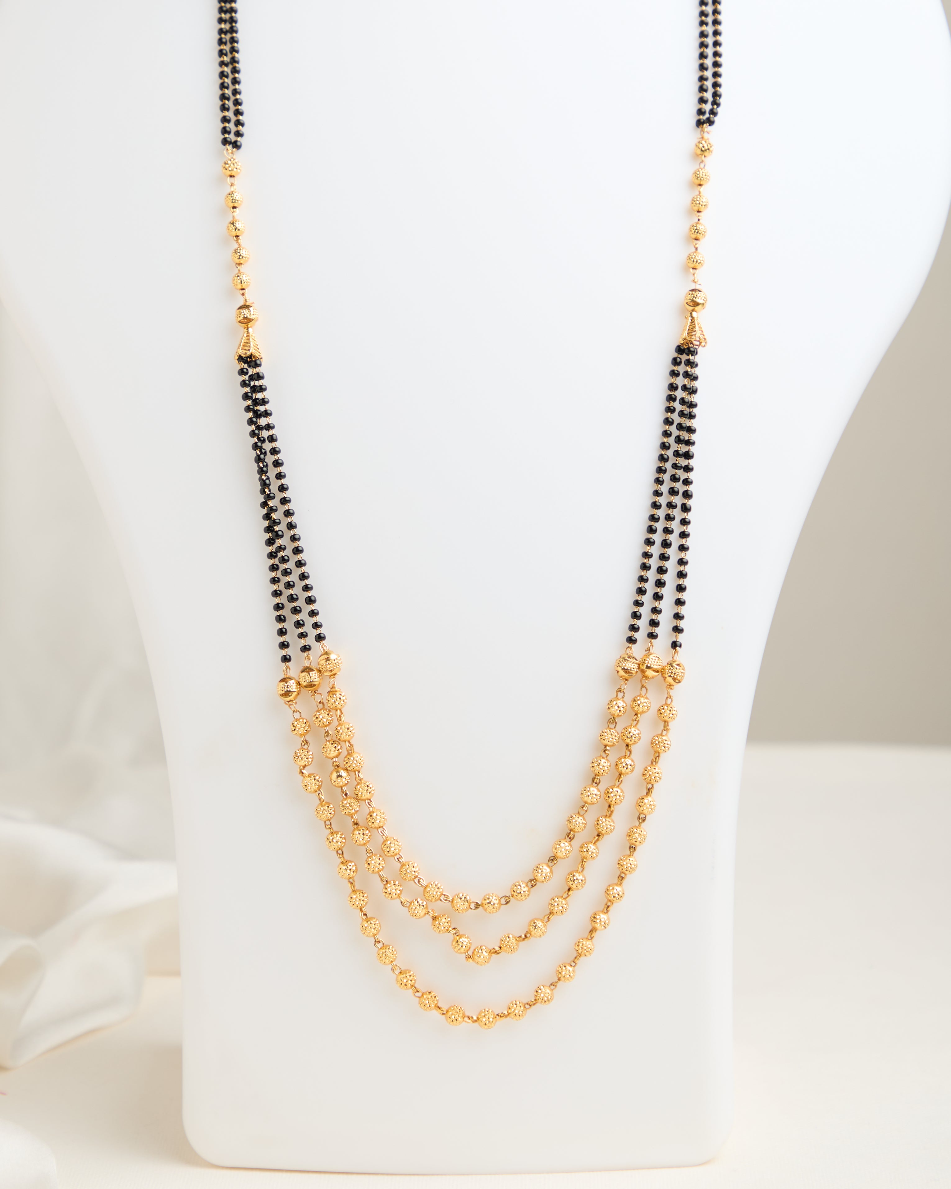 Gold Plated 3 Layered Long Chain Mangalsutra