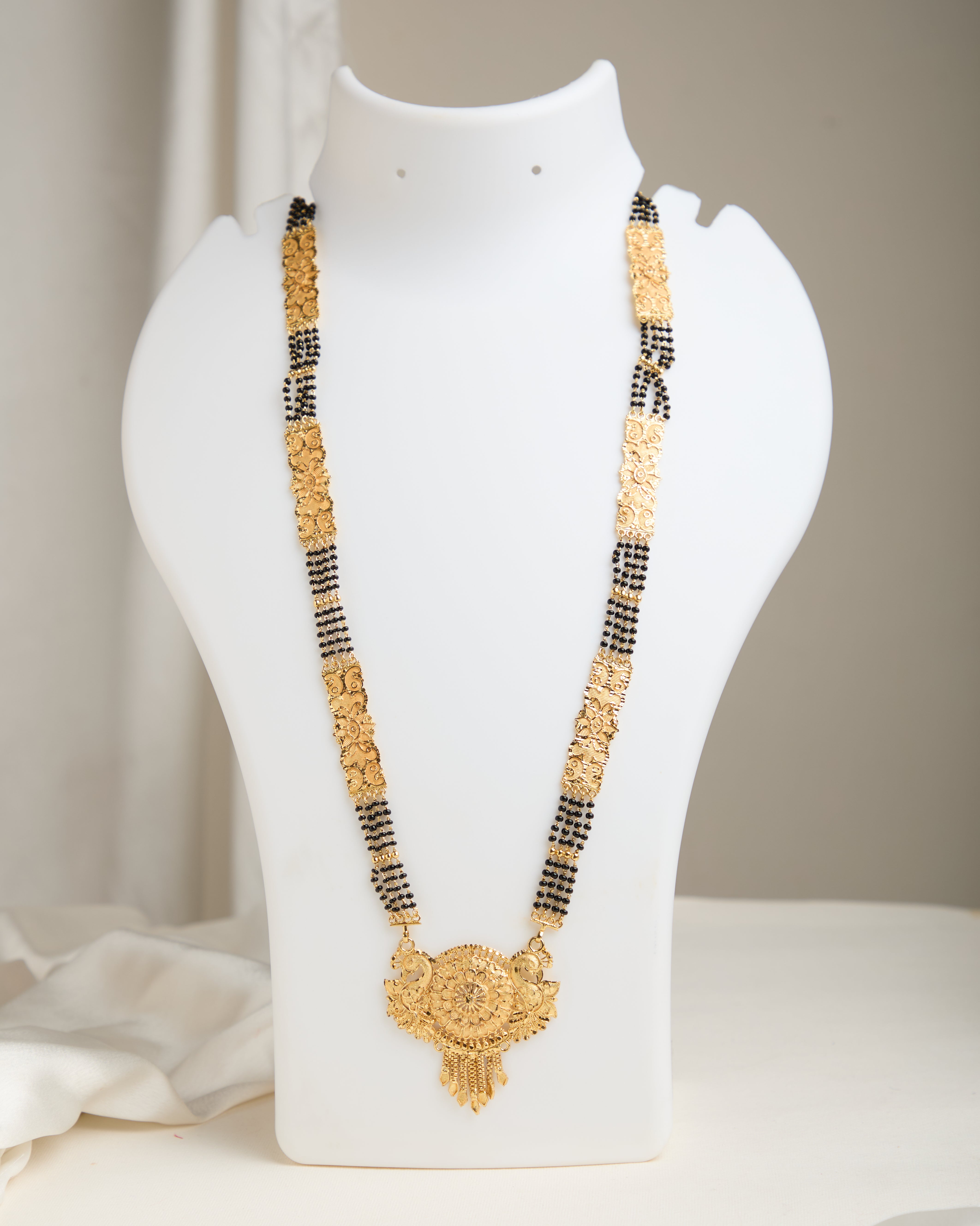 Gold Plated Long Peacock Patti Mangalsutra