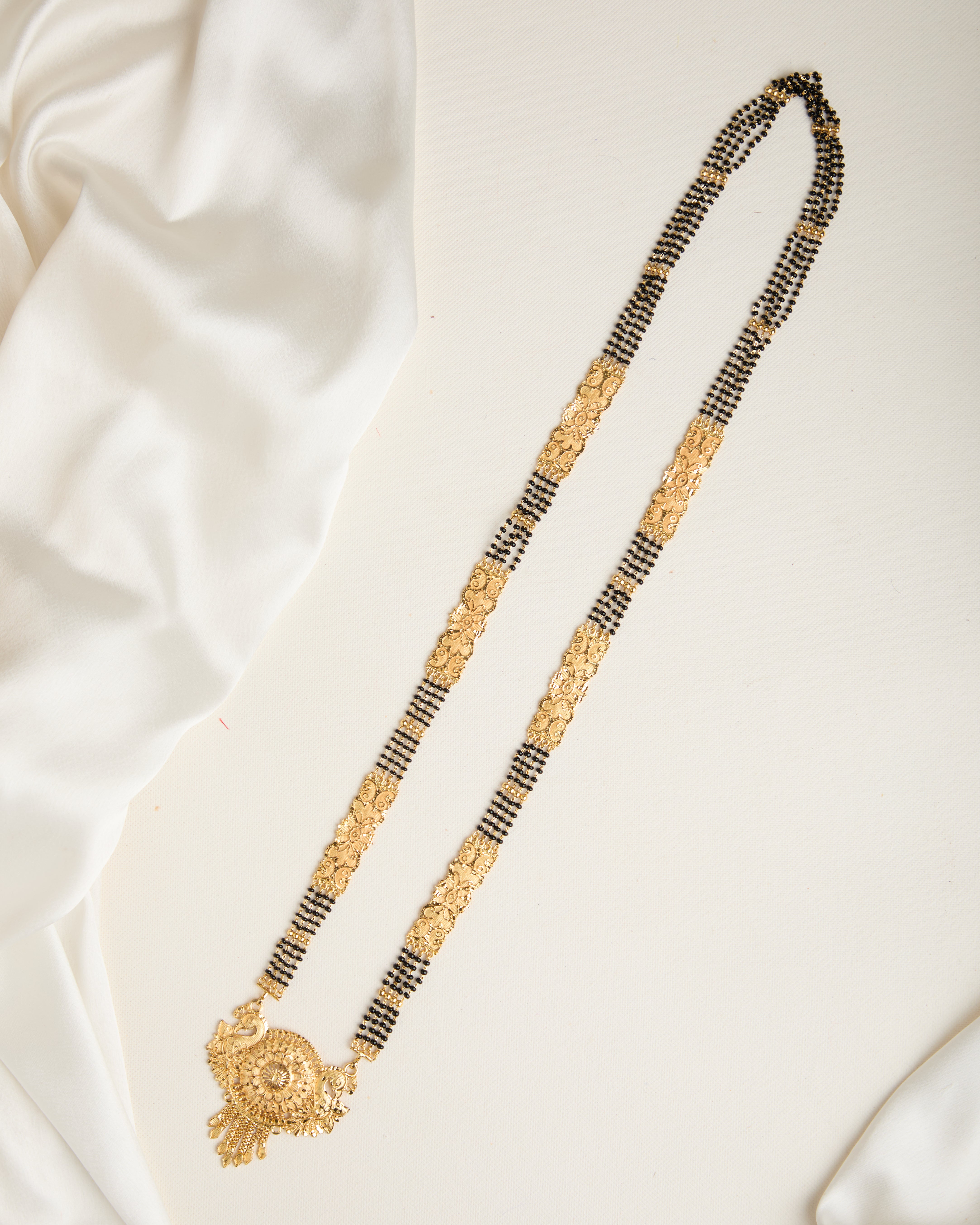 Gold Plated Long Peacock Patti Mangalsutra