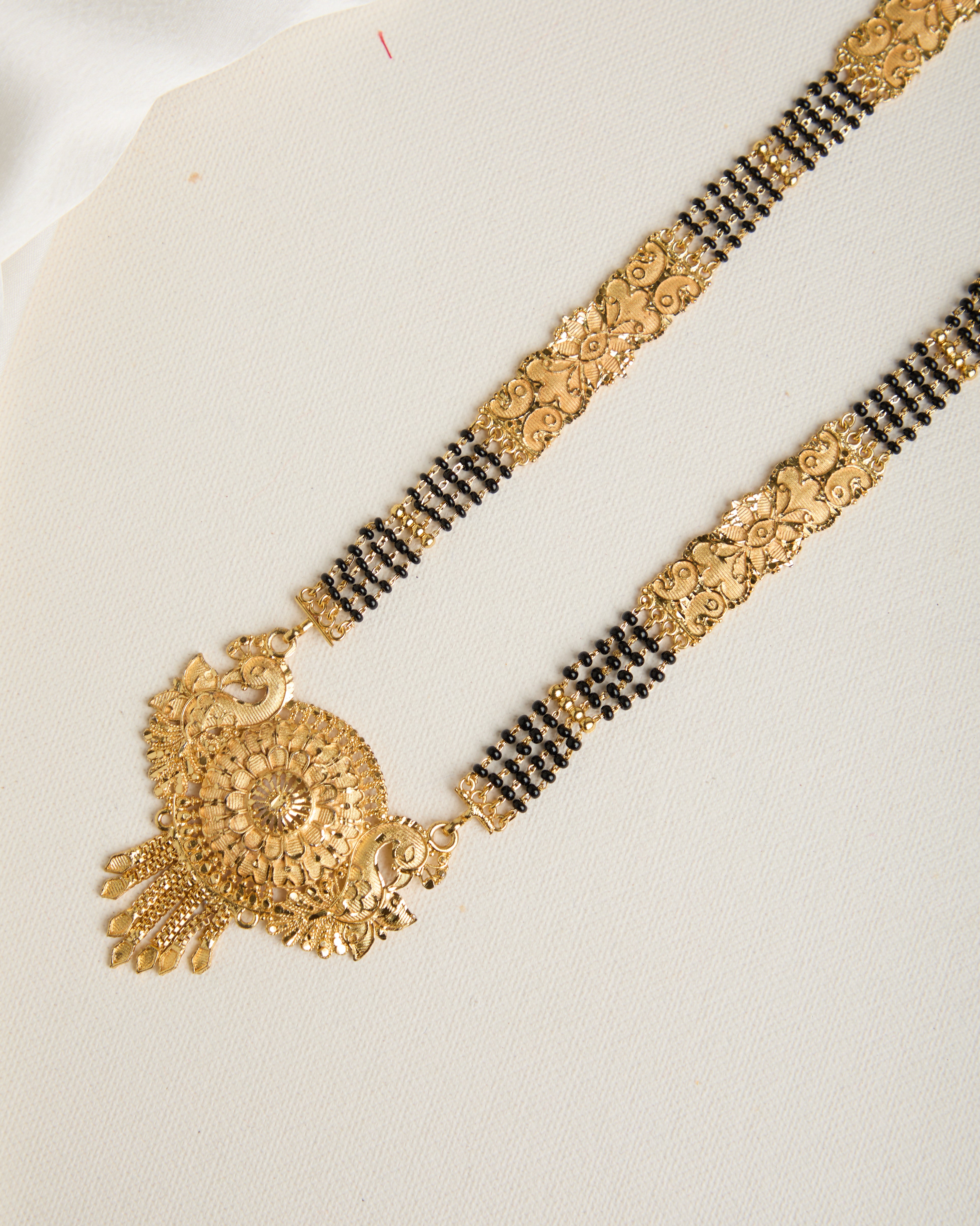 Gold Plated Long Peacock Patti Mangalsutra
