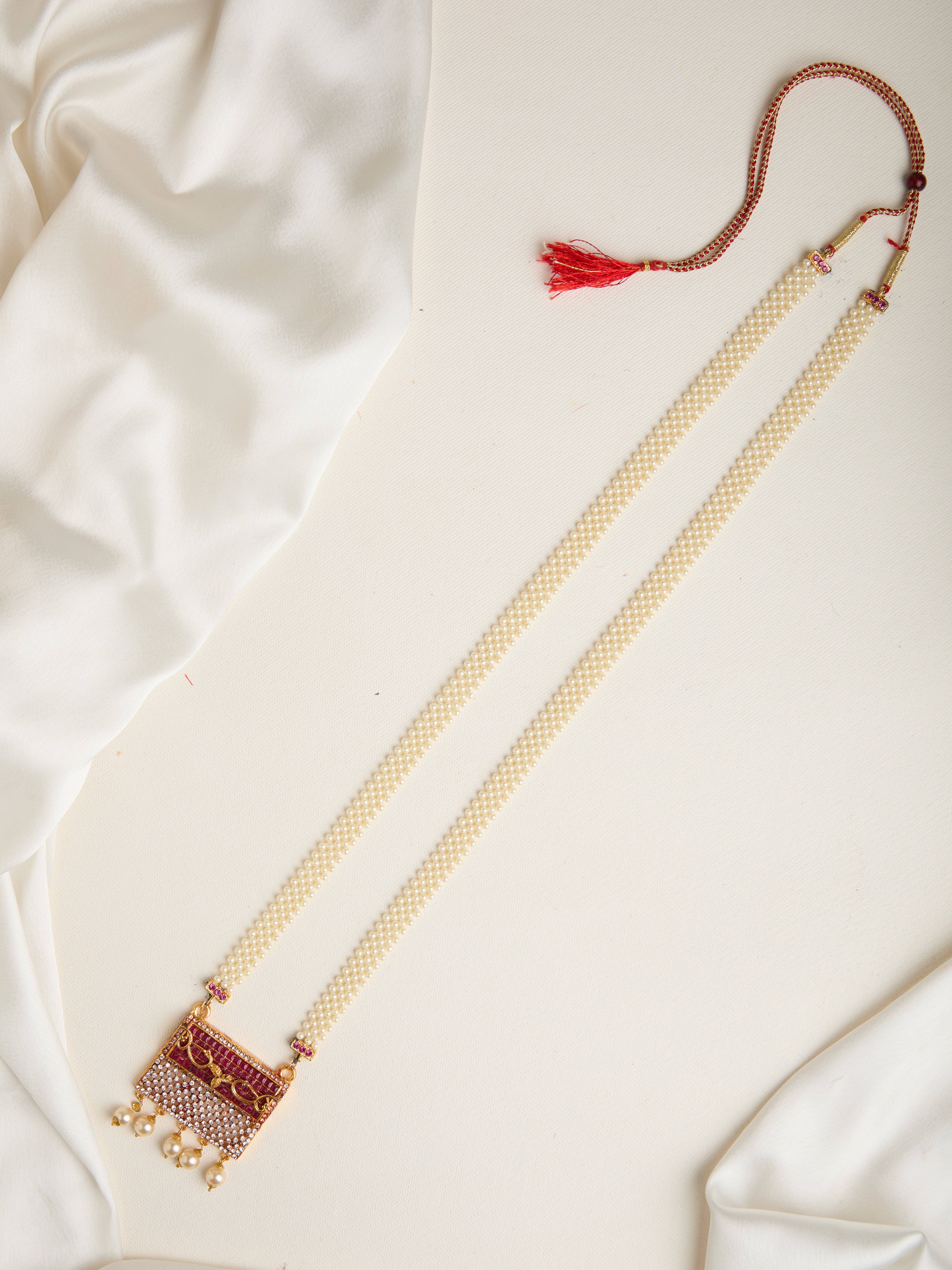 Gold Plated Stone Studded Long Tanmani