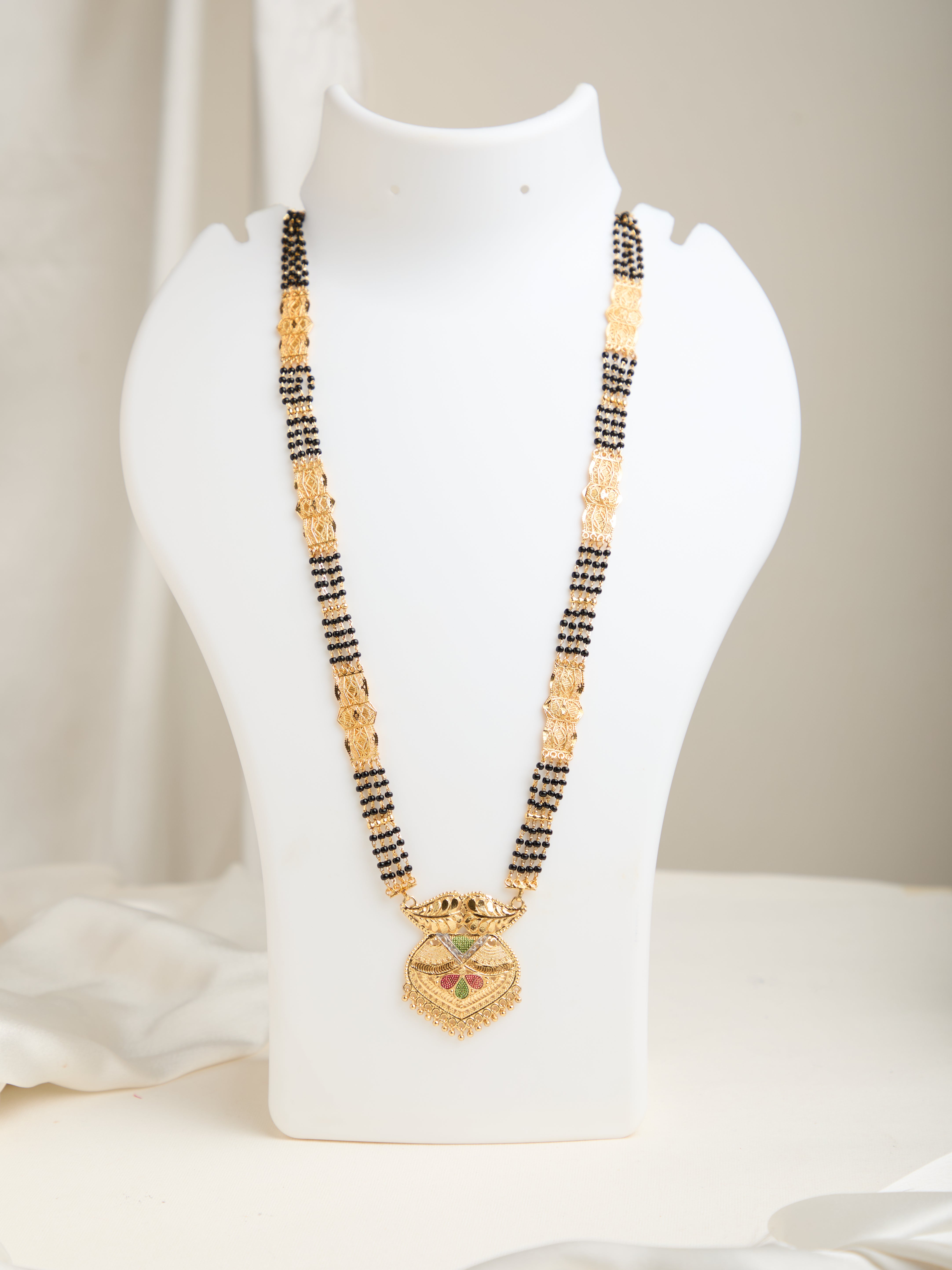 Traditional Multicolor Stone Studded Long Mangalsutra