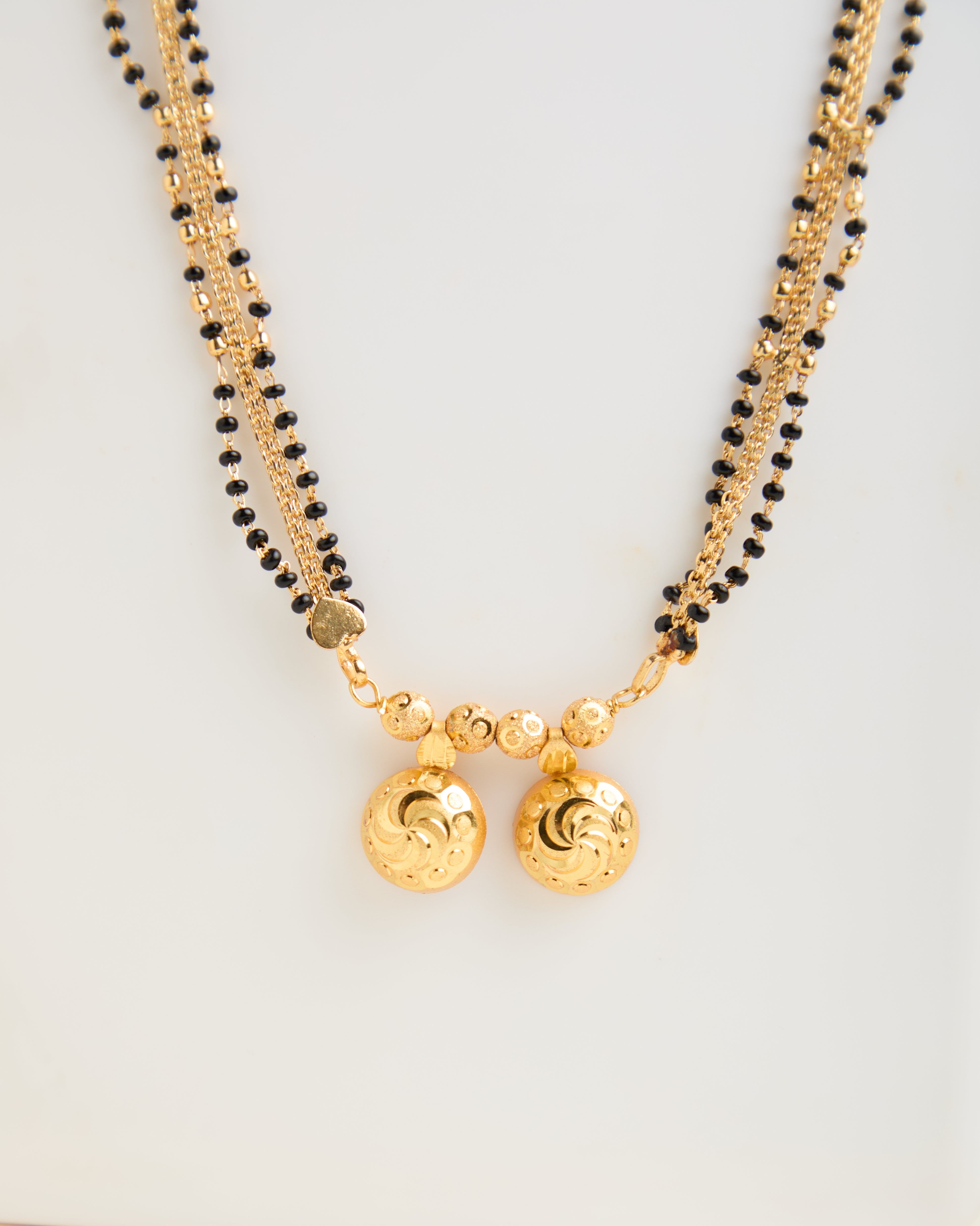 Gold Plated Double Wati Beads Multi Layer Mangalsutra