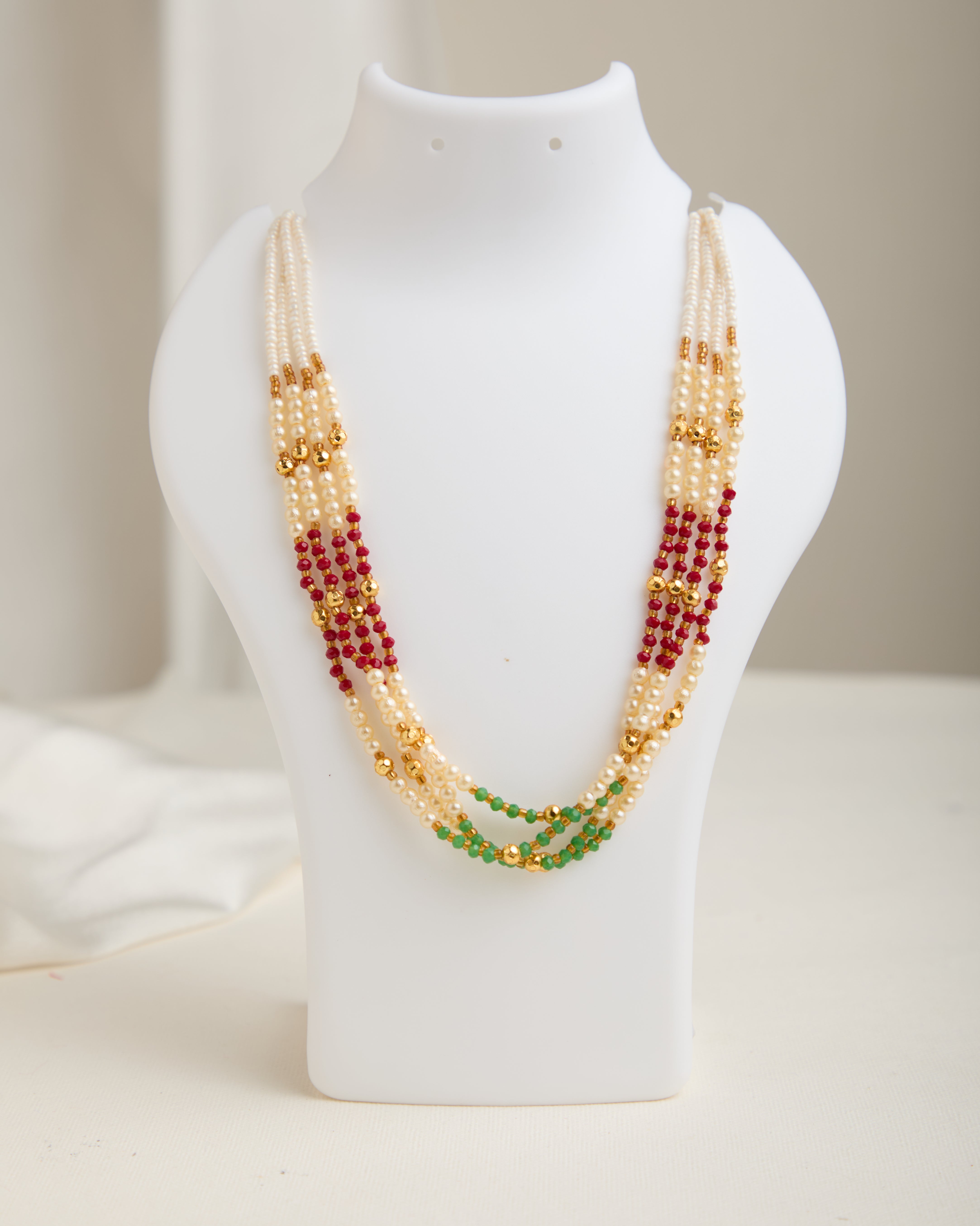 Multi Layer Moti Necklace For Women