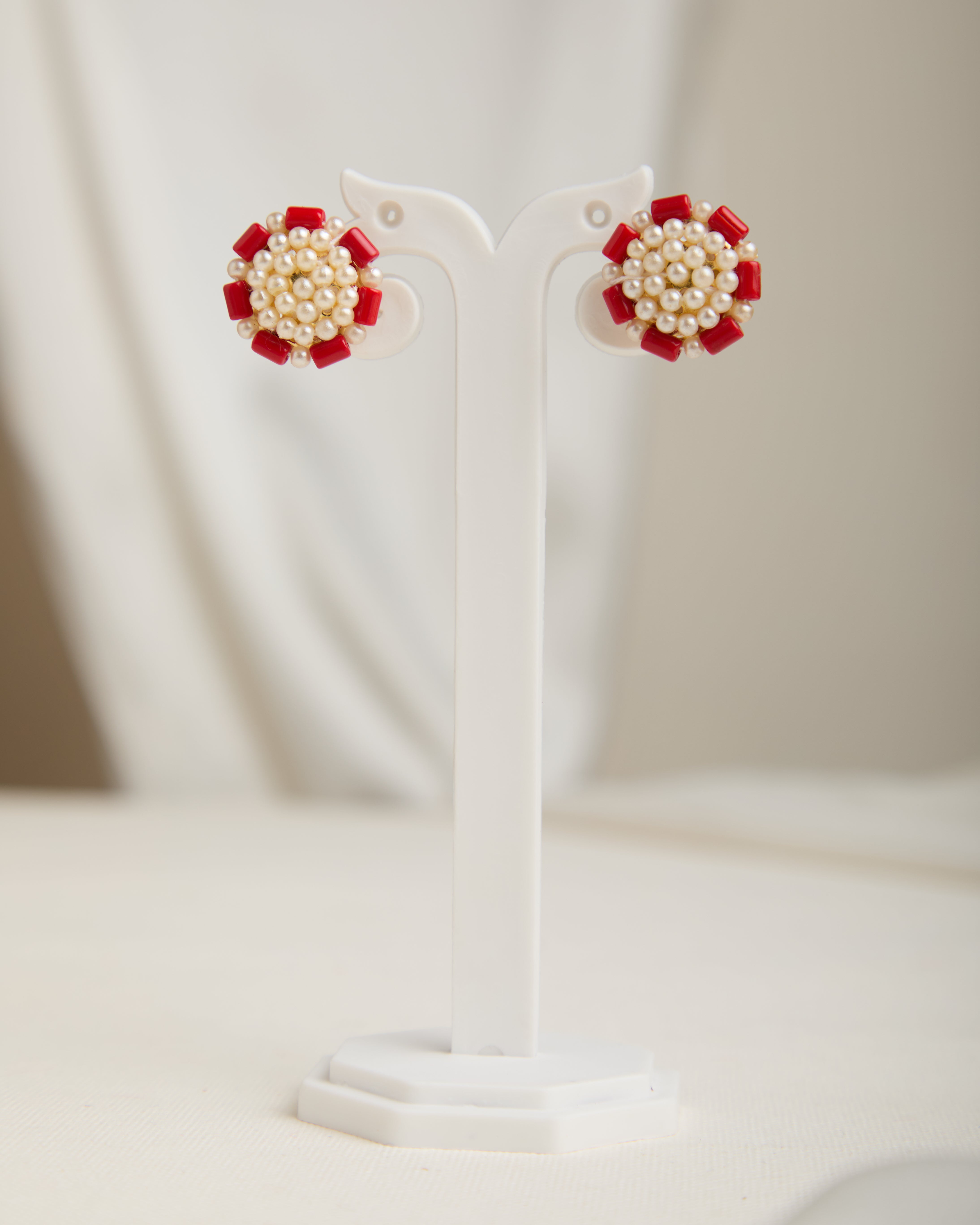 Gold Plated Red Beads Pola Neacklace Set with Bangles