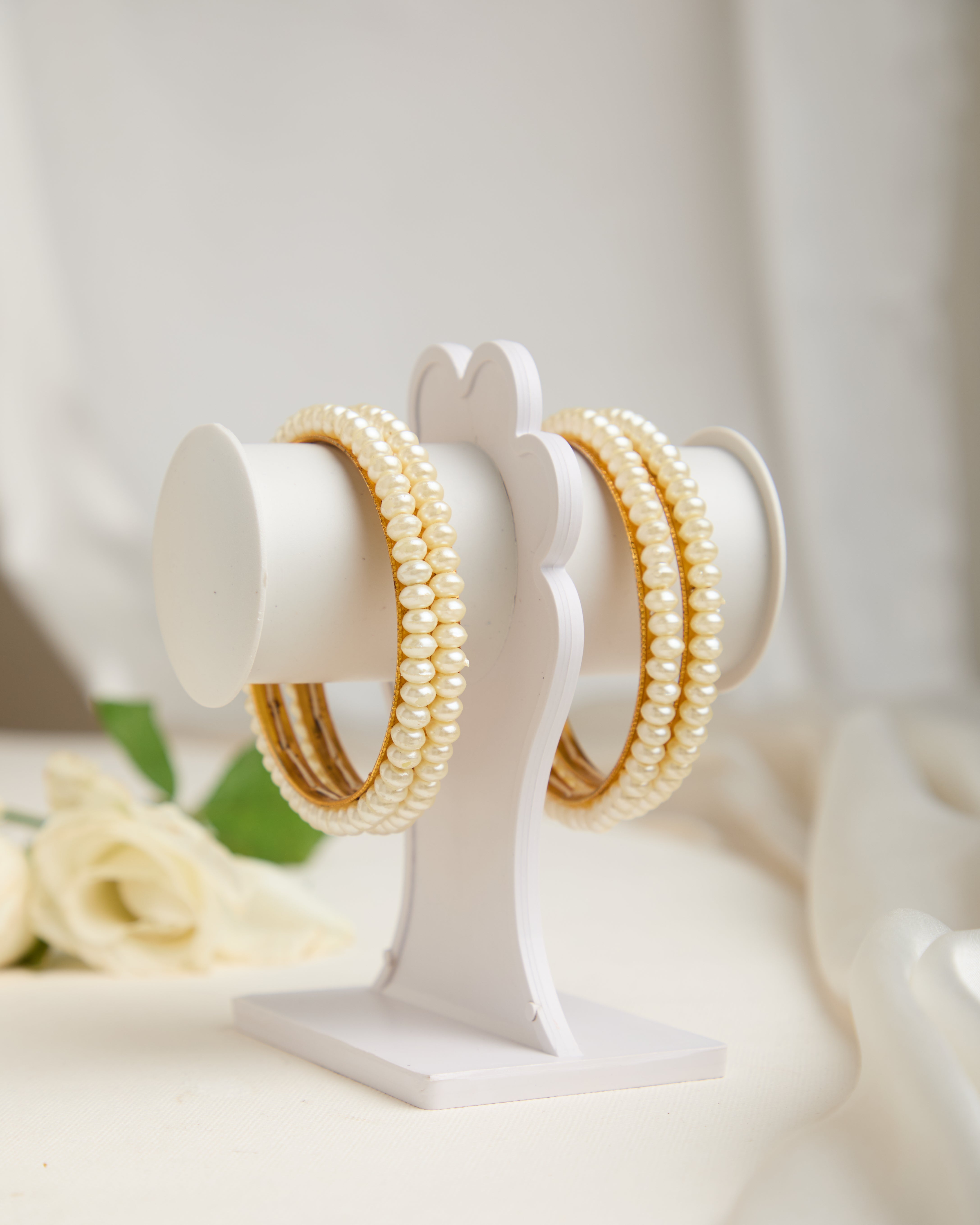 Set of 4 Gold Plated Moti Bangles