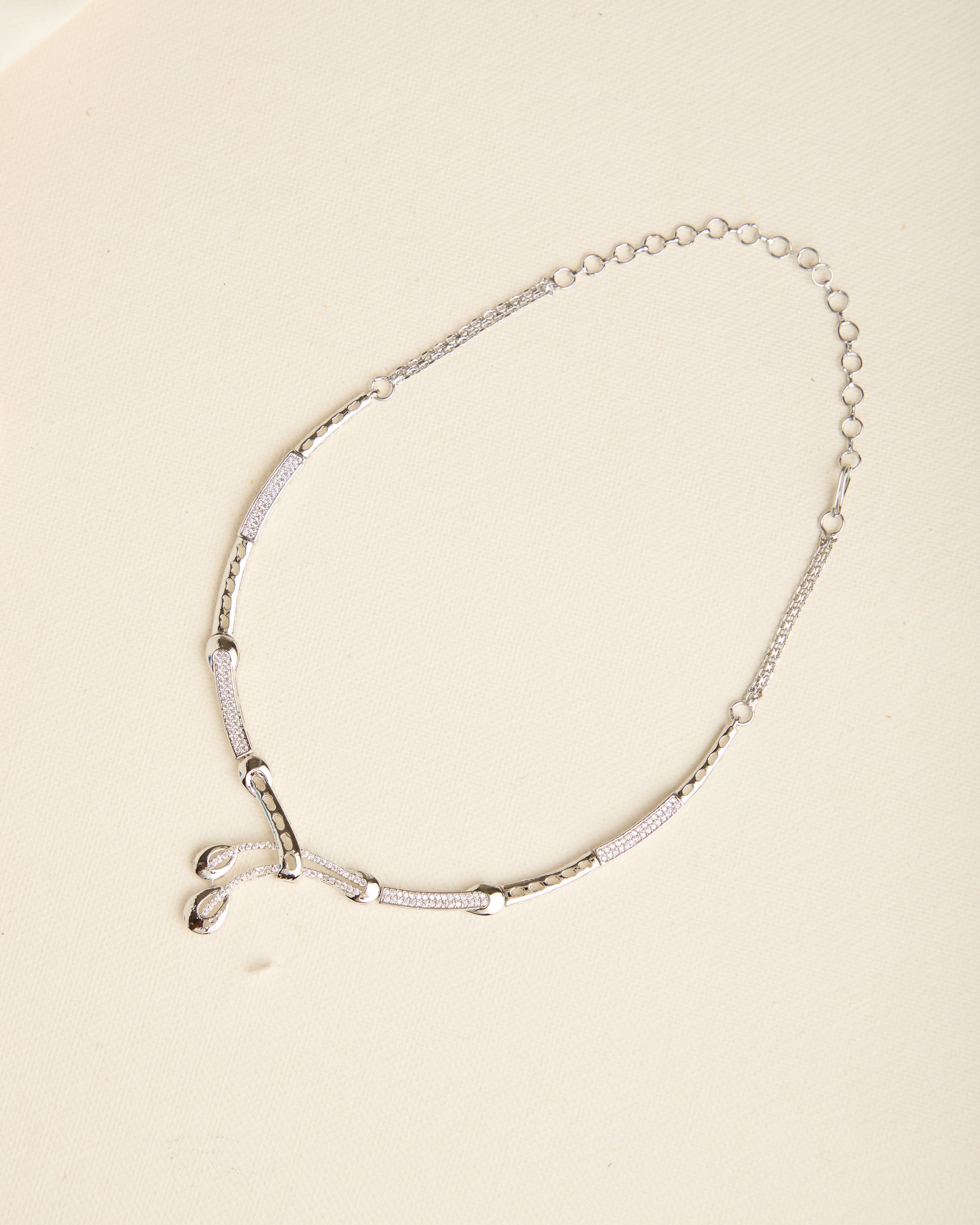 Sparkling Elegance American Diamond Studded Necklace Set