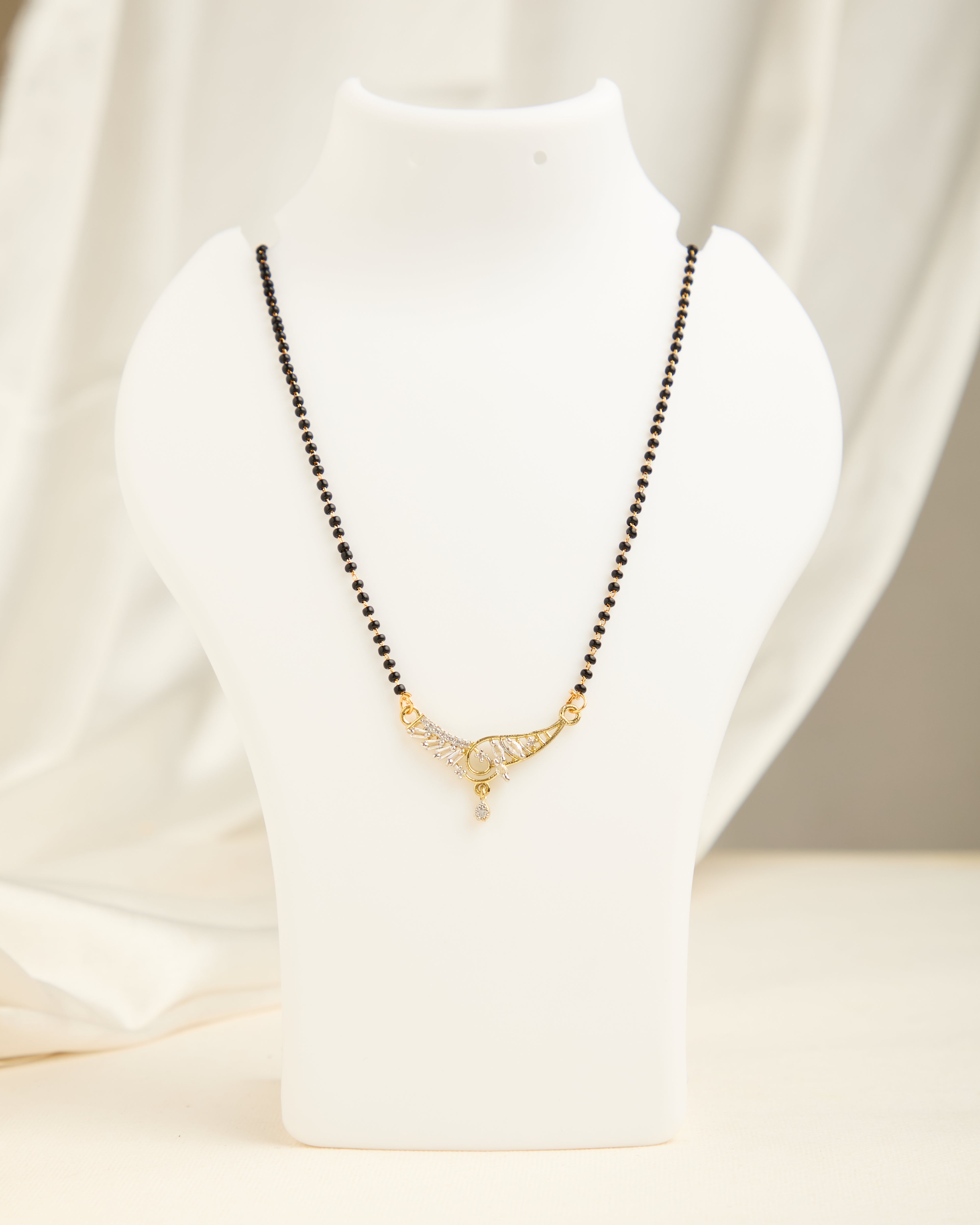 Gold Plated American Diamond Studded Mangalsutra for Women