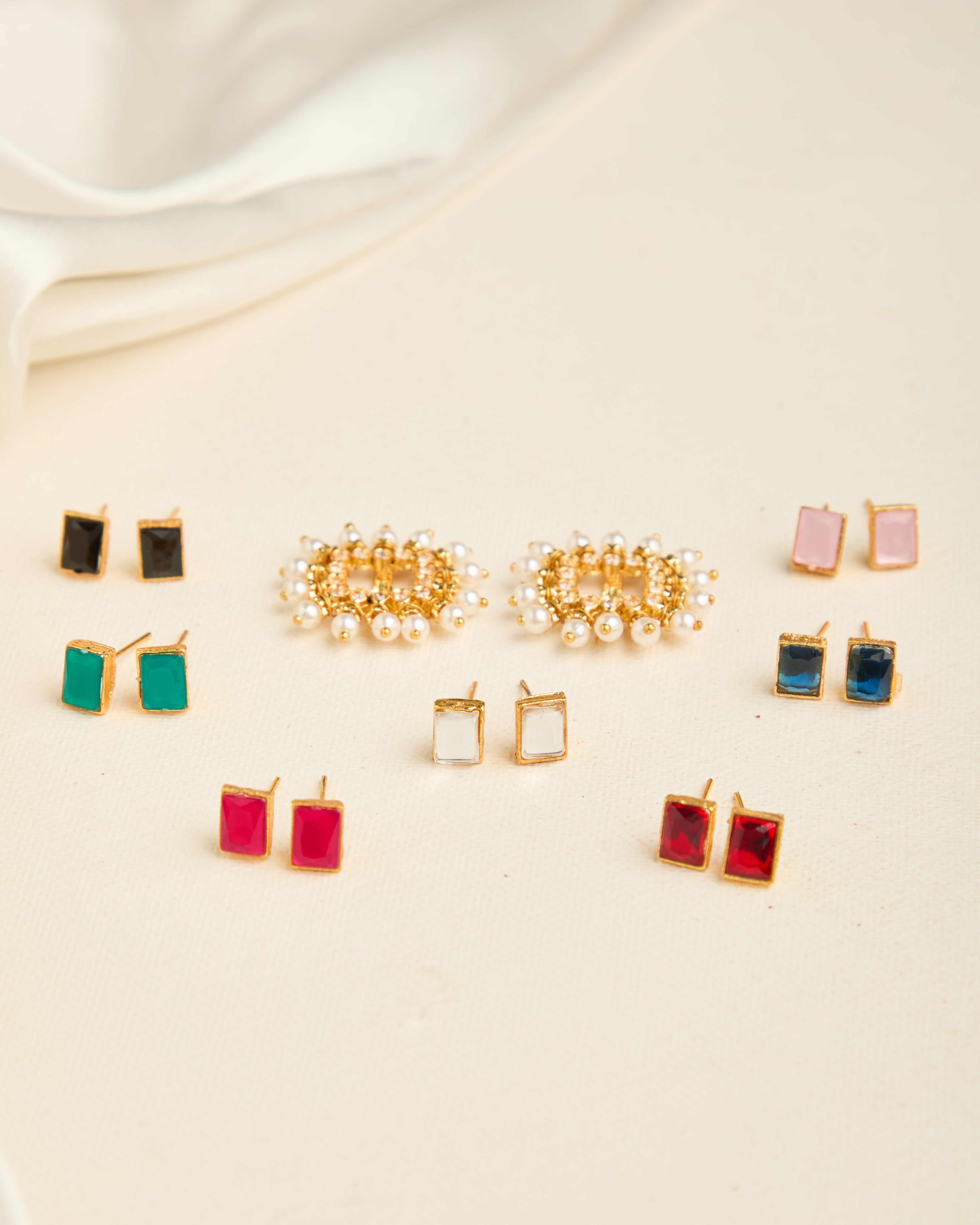 Gold Plated Traditional Moti Changeable Earrings for Women