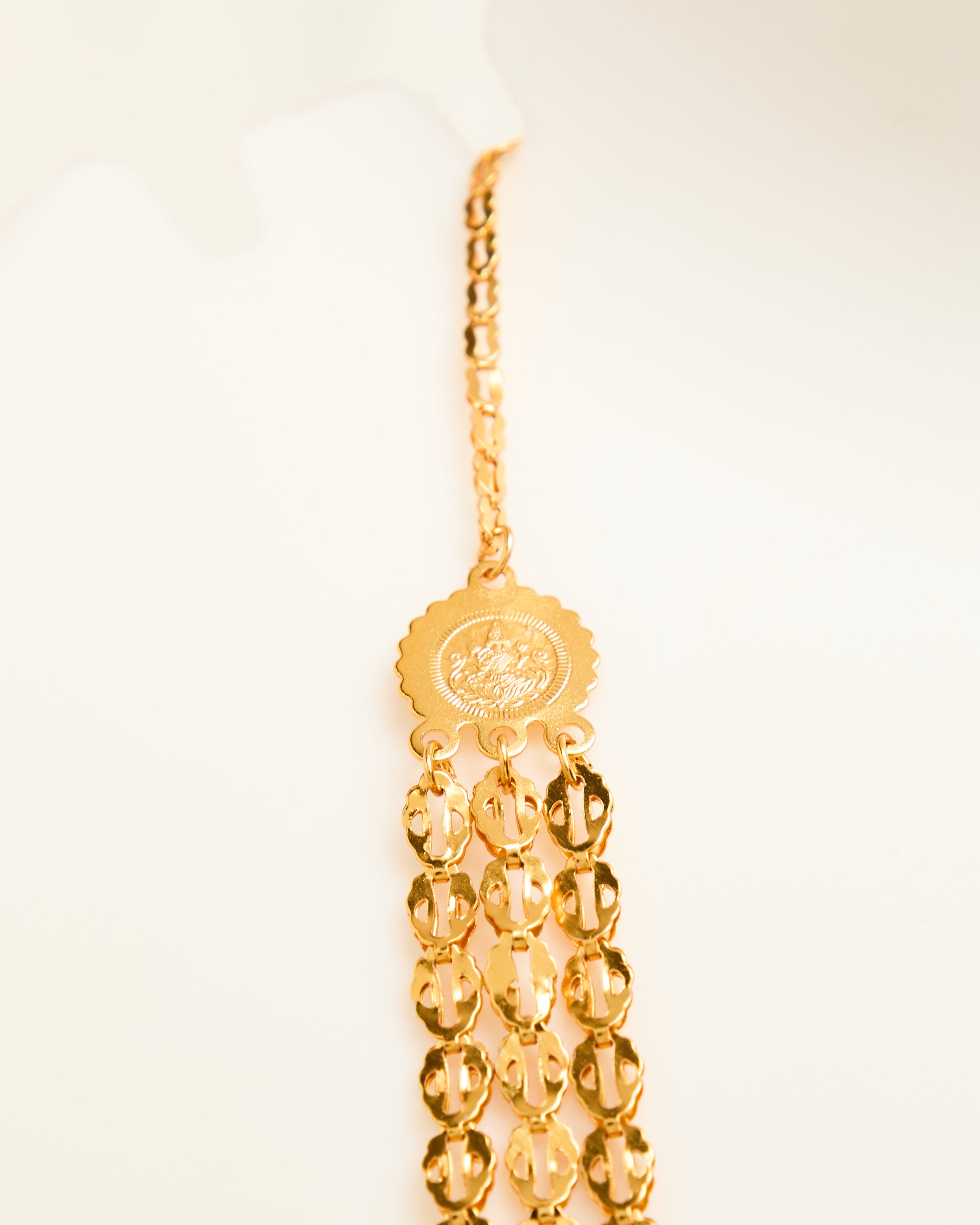 Gold Plated 3 Layer Traditional Poha Necklace for Women