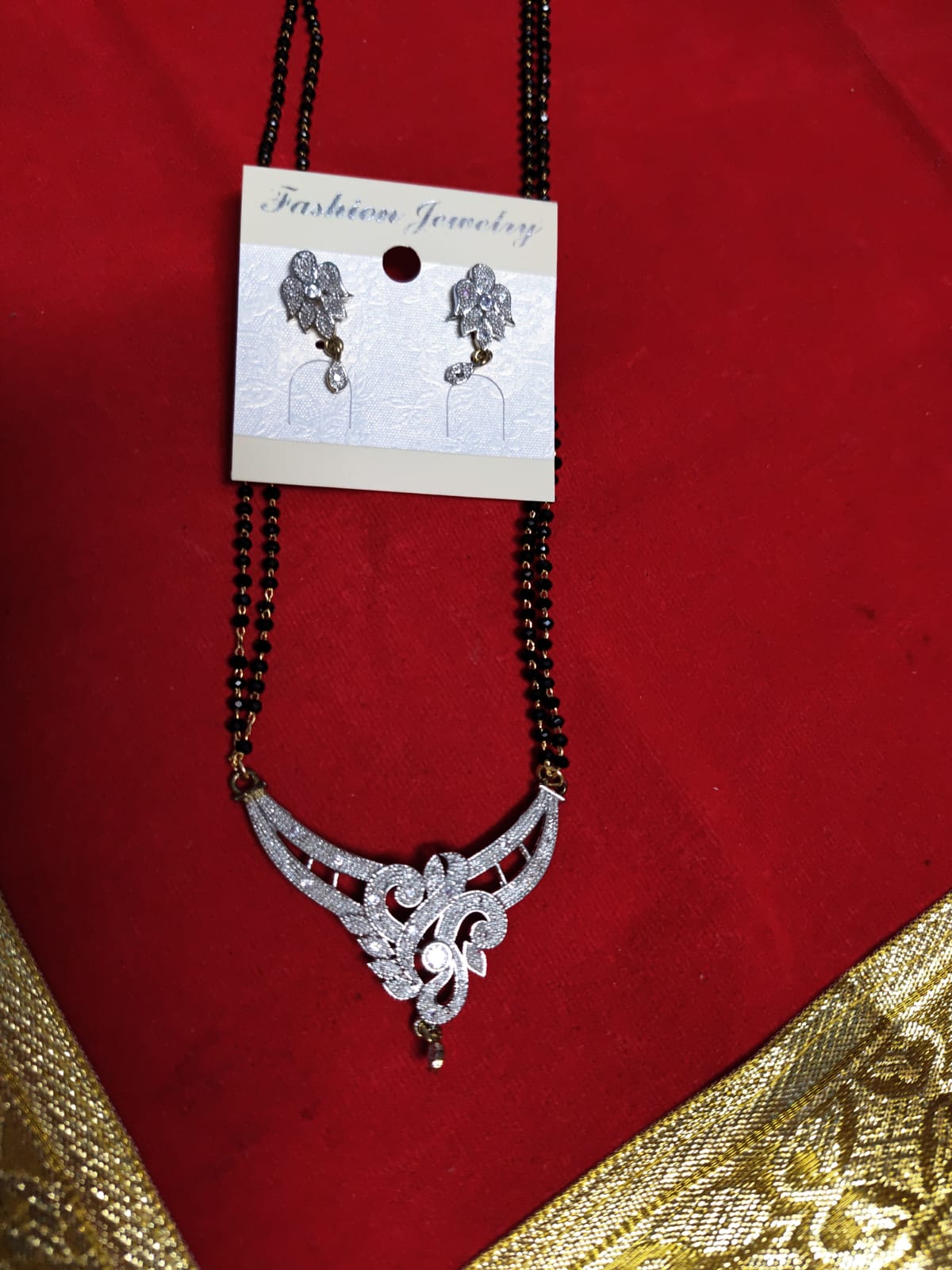 American Diamonds Mangalsutra Set with Disco Beads The One