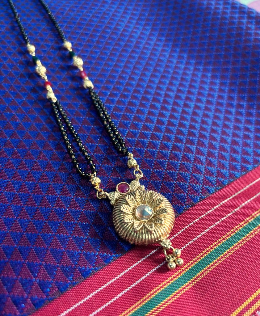 Gold Plated Stone Studded Mangalsutra for Women