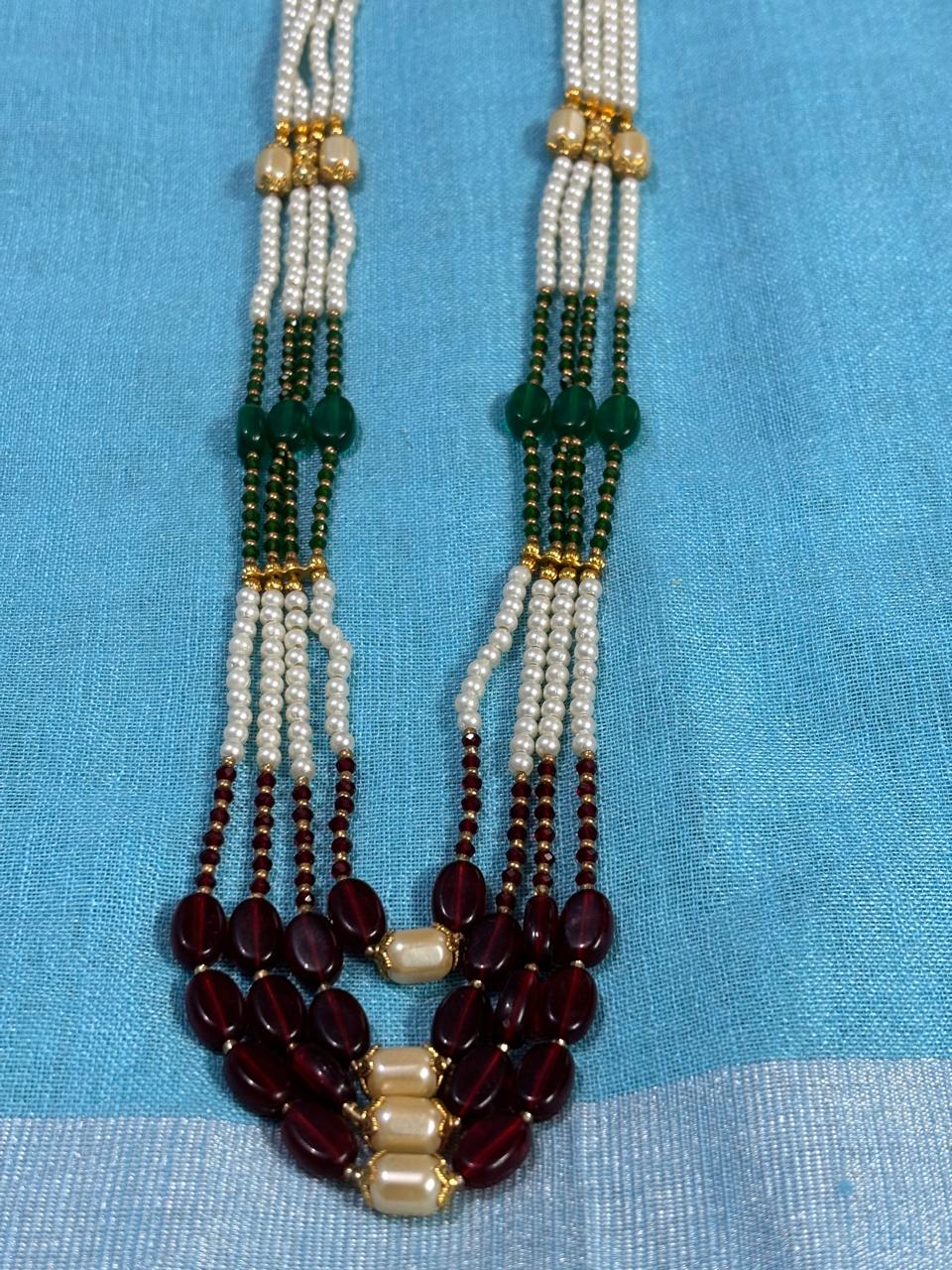 Multicolour Four Layer Moti Mala