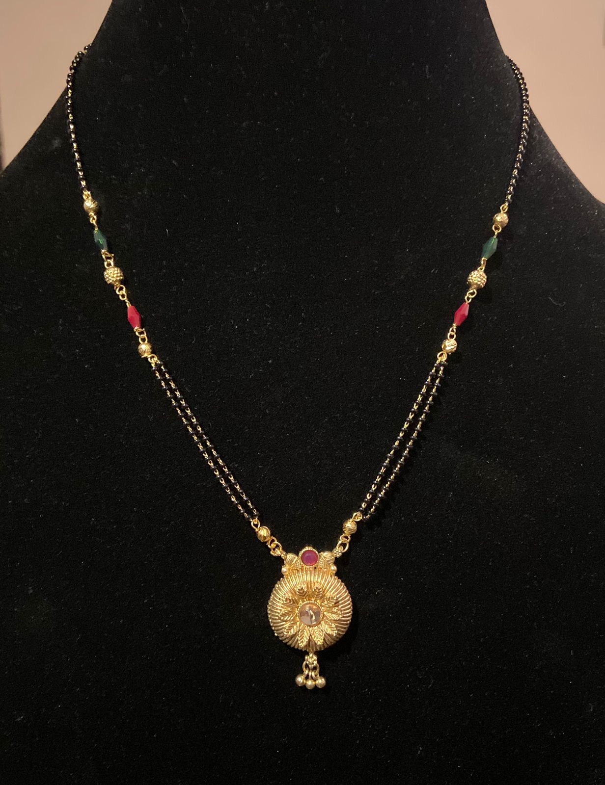 Gold Plated Stone Studded Mangalsutra for Women
