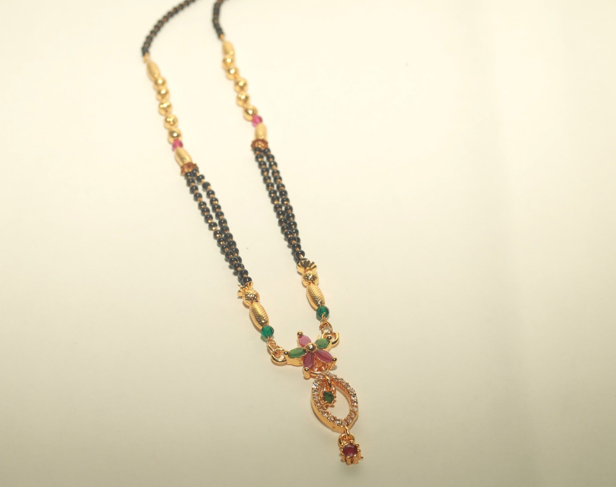 Gold Plated Stone Short Mangalsutra For Women