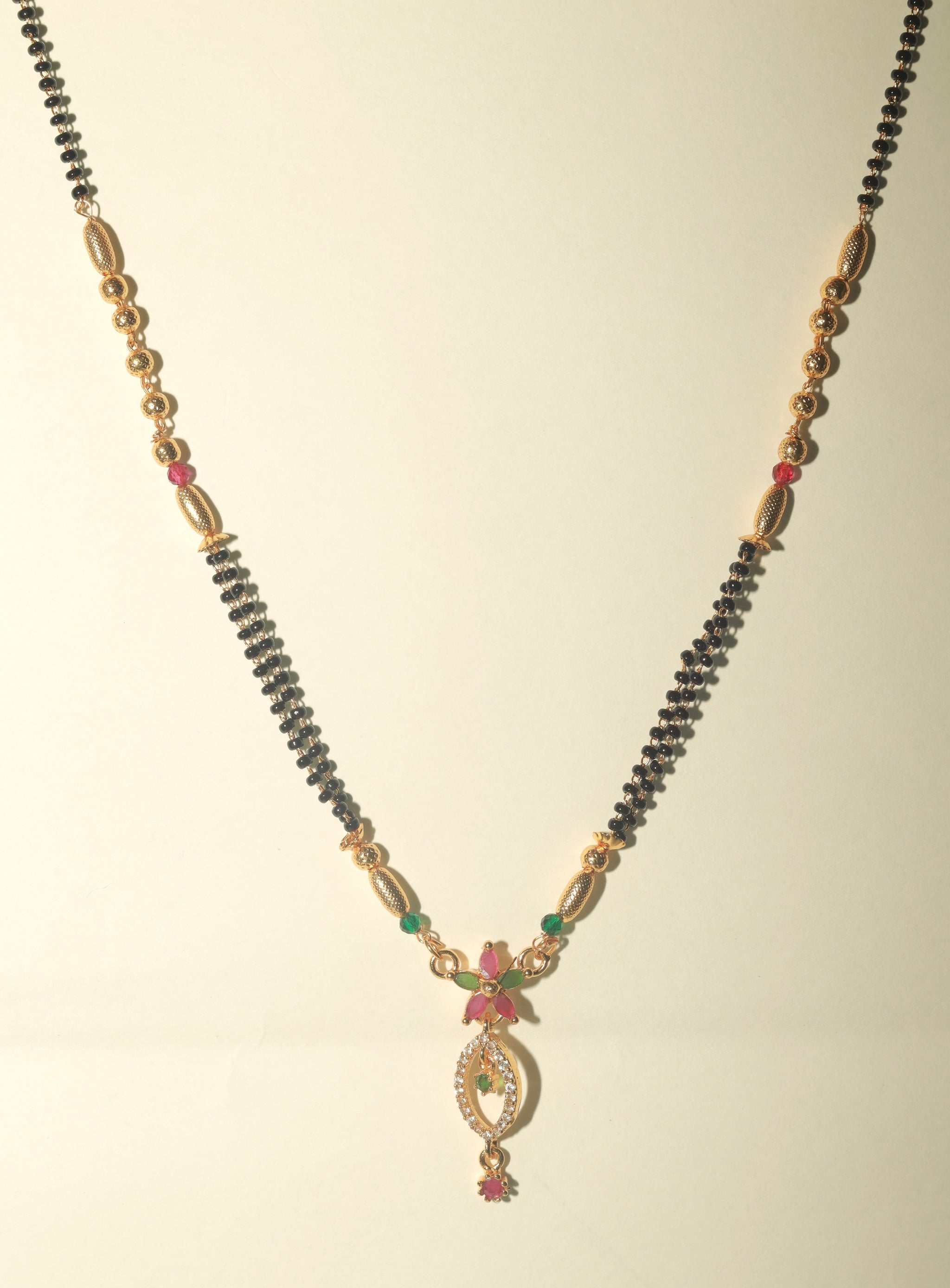 Gold Plated Stone Short Mangalsutra For Women