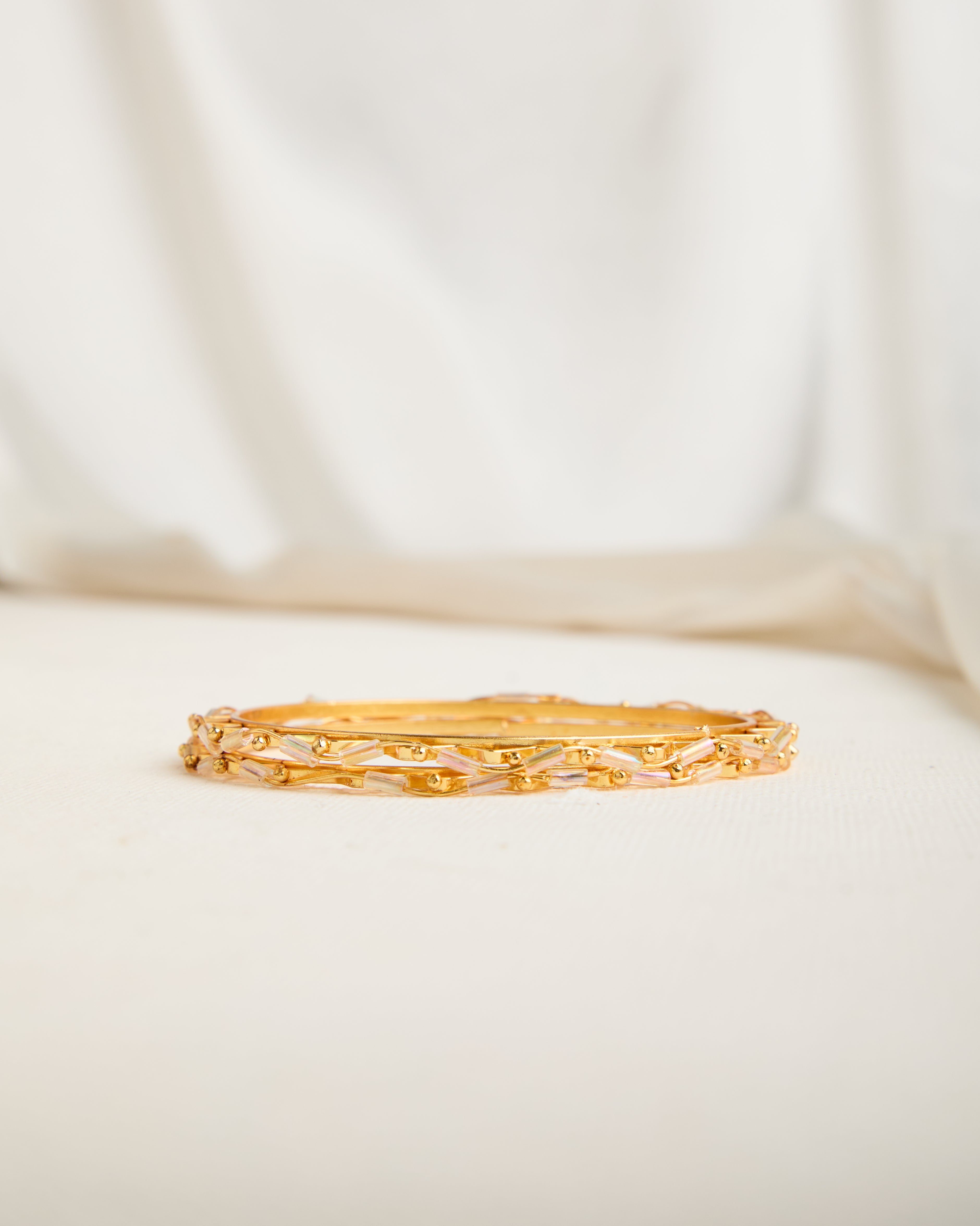 Cubic Zirconia Gold and Silver Plated Set of 4 Bangles for Women