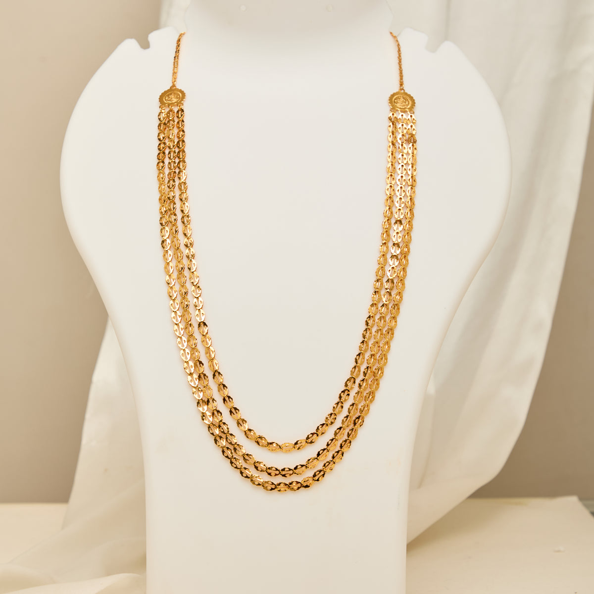 Chapla Poha Haar Design Gold Plated Layer Traditional Poha